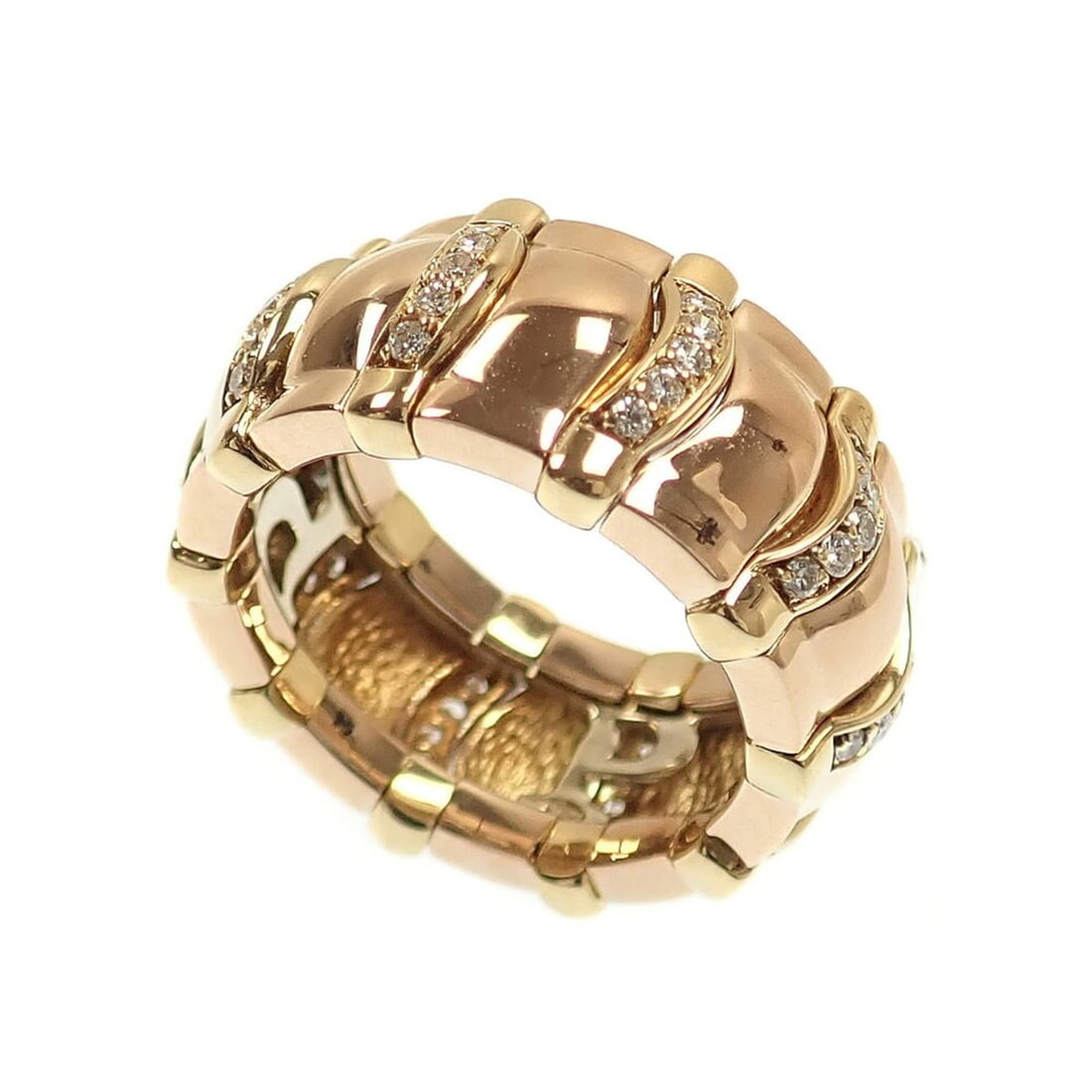 Piaget Tanagra Diamond Ring for Women, 18K Yellow Gold, Size 13 (#54), 12.8g, 750 Gold.: --- Catalog ---Category: SizeWidth: 10mm / 0.39''Weight: 12.8g / 0.45oz.JP Size: 13US Size: 6.5Category: DesignType: Band ringStone: DiamondGender: WomenMaterial: Yellow gold (18K)Category: GeneralBra