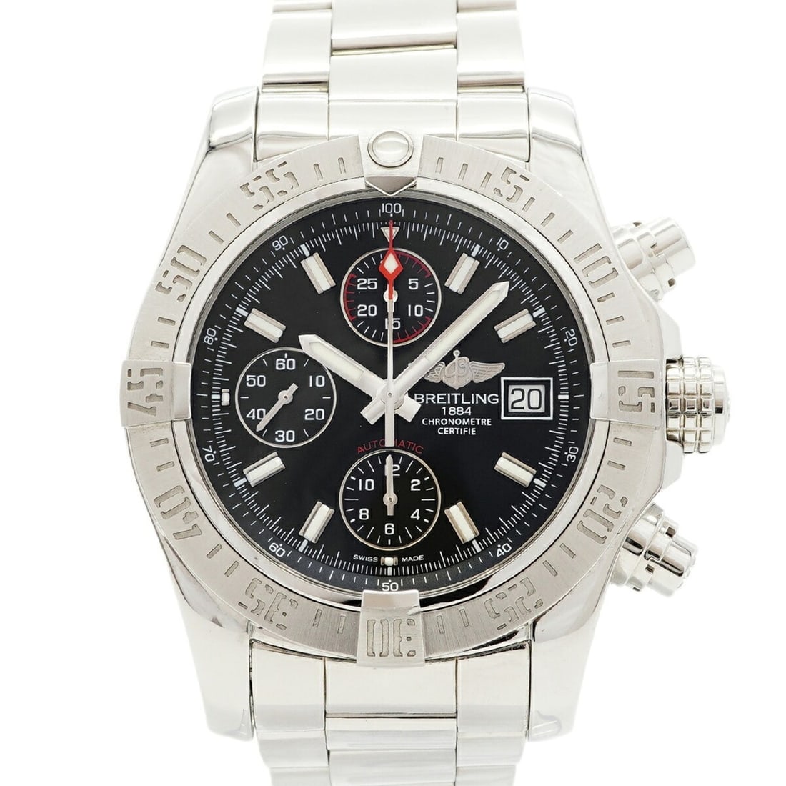 Breitling Avenger II A1338111 A13381 Black Dial Men's Watch: --- Catalog ---Category: SizeWrist Size: 17.5cm / 6.88''Case Diameter: 43mm / 1.69''Category: DesignType: WristwatchGender: MenColor (Dial): BlackMaterial (Band): Stainless steelCategory: GeneralMPN: 