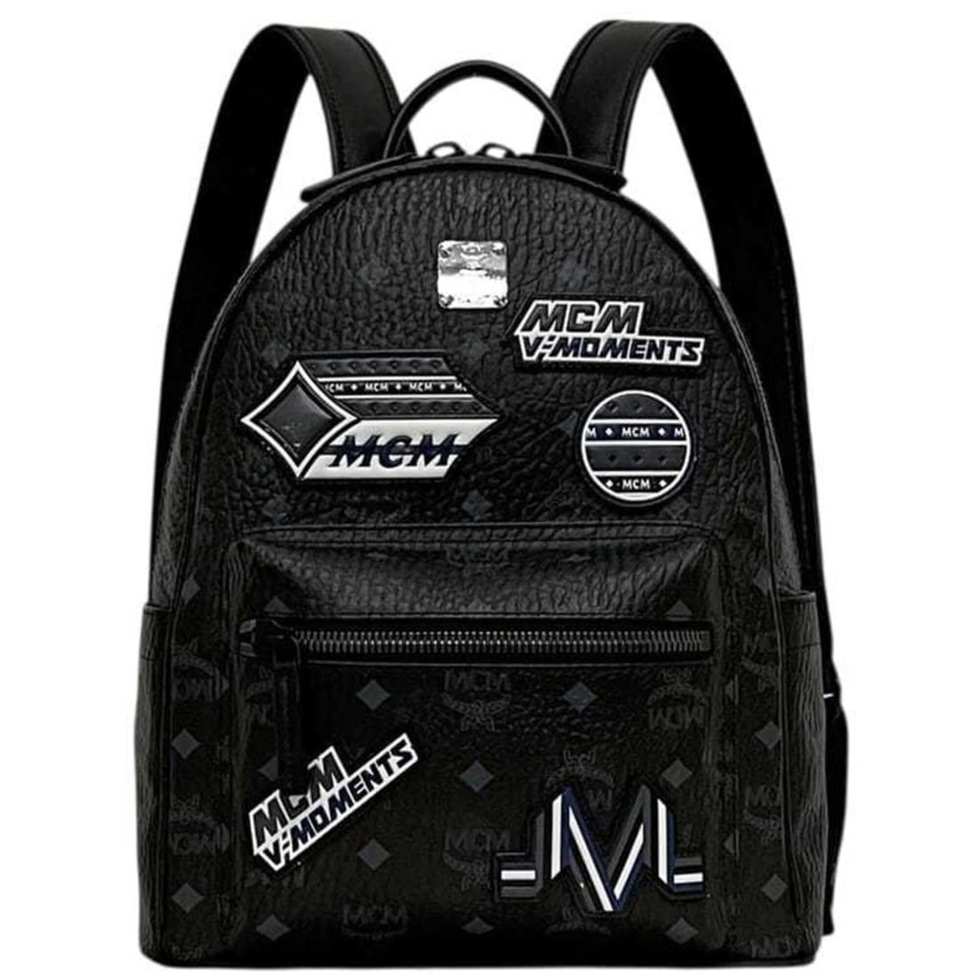 MCM Stark Victory Patch Backpack (MMK85VE35BK001) - Leather, Black, with: --- Catalog ---Category: SizeSize (HxWxD): 33cm x 27cm x 14cm / 12.99'' x 10.62'' x 5.51''Category: DesignType: BackpackColor: BlackGender: Women,MenMaterial: Leather Category: GeneralMPN: MMK85VE35BK