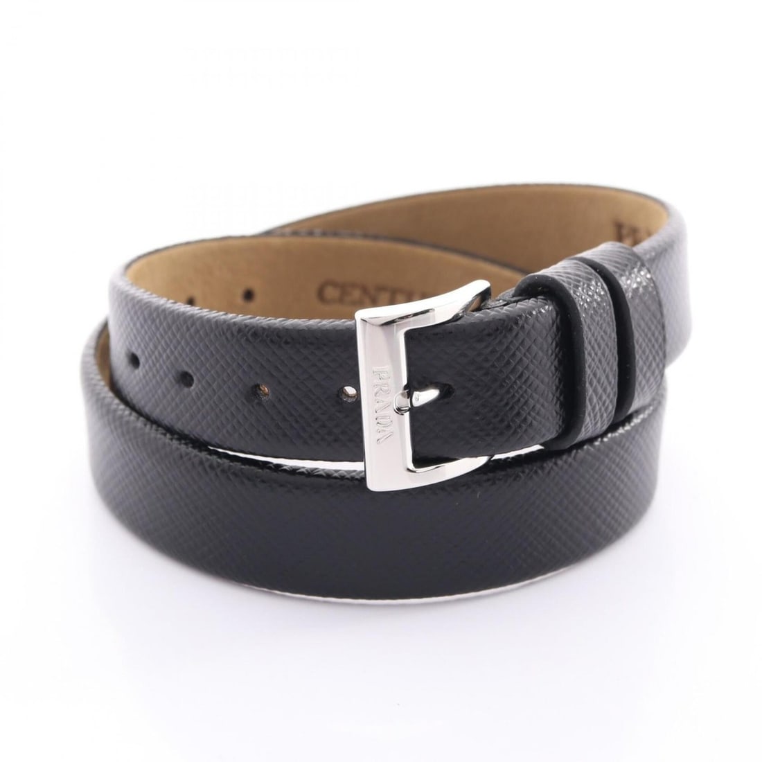 Prada x AMEX CENTURION Bracelet, Saffiano Leather, Men's & Women's, Black: --- Catalog ---Category: SizeLength: 14cm - 18cm / 5.51'' - 7.08''Category: DesignType: Charm braceletColor: BlackGender: Men,WomenMaterial: LeatherCategory: GeneralBrand: Prada--- Item List ---Sectio