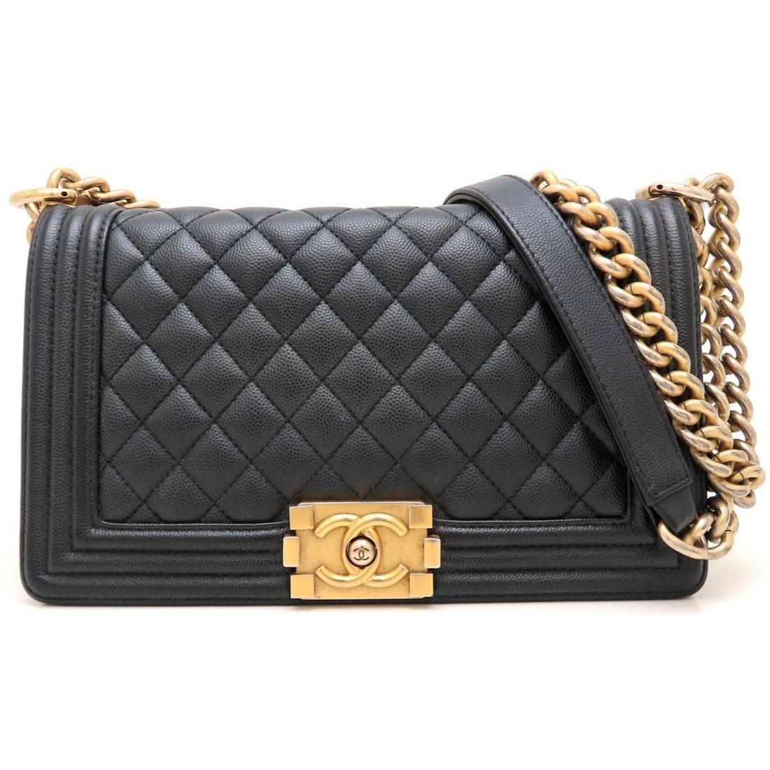 CHANEL Boy Chanel Chain Shoulder Bag A67086, Calfskin, Black, Women's, 353418: --- Catalog ---Category: SizeSize (HxWxD): 15cm x 25cm x 7.5cm / 5.9'' x 9.84'' x 2.95''Strap Length: 69cm - 119cm / 27.16'' - 46.85''Category: DesignType: Shoulder bagColor: BlackGender: WomenMateria