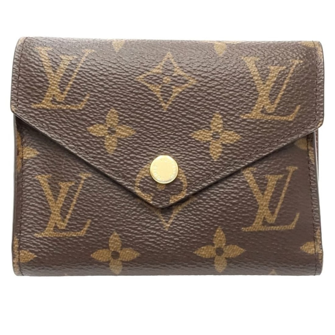 LOUIS VUITTON Louis Vuitton Monogram Tri-fold Wallet M62472 Portefeuille Victorine Brown 182180: --- Catalog ---Category: SizeSize (HxWxD): 9.5cm x 12cm x 2.5cm / 3.74'' x 4.72'' x 0.98''Category: DesignType: Wallet (tri-fold)Color: BrownGender: WomenMaterial: Monogram Category: GeneralLine: Mono