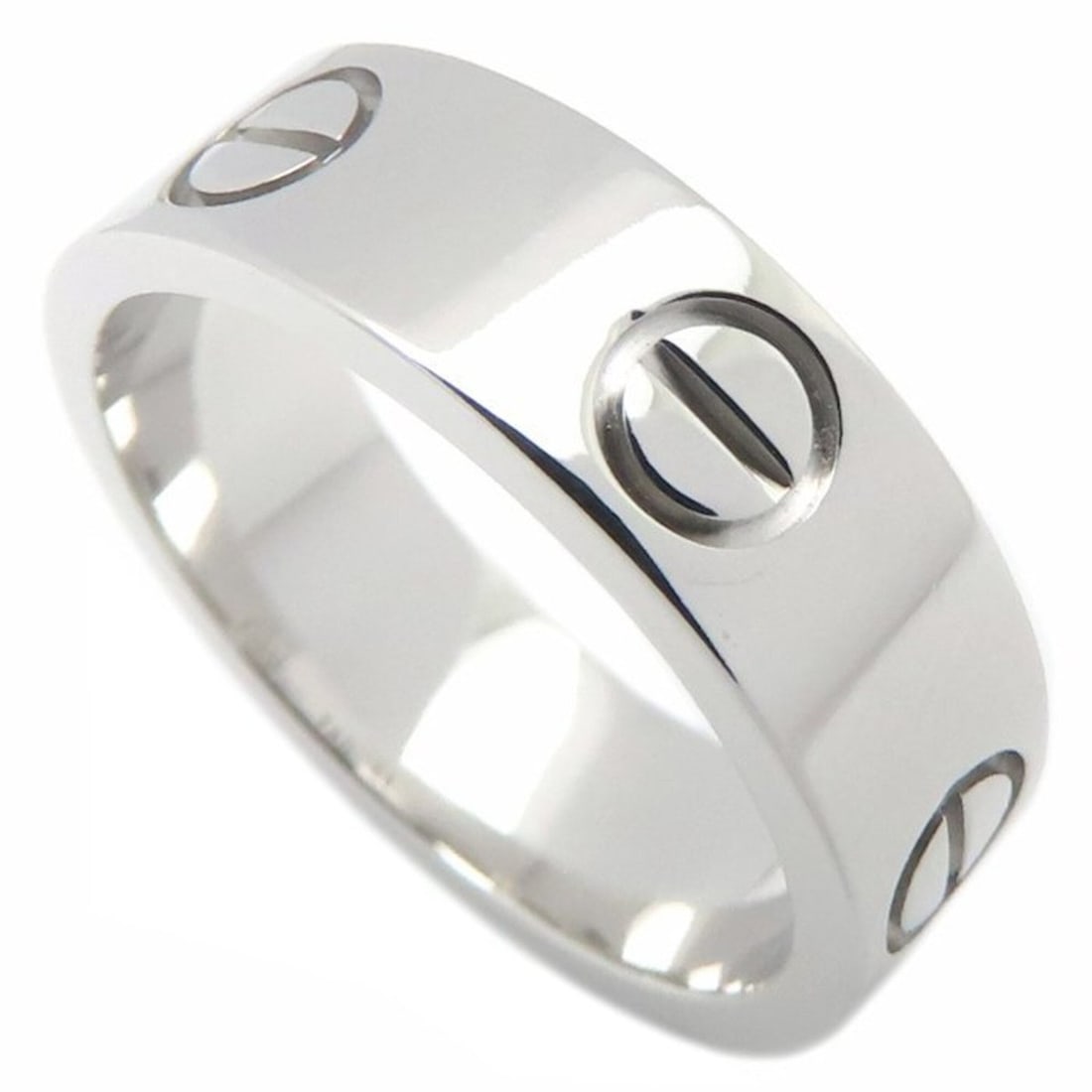CARTIER Love Ring, size #51, 18K White Gold, Women's, B4084700 295816: --- Catalog ---Category: SizeWidth: 5.6mm / 0.22''Weight: 7.3g / 0.25oz.JP Size: 11US Size: 6Category: DesignType: Band ringGender: WomenMaterial: White gold (18K)Category: GeneralLine: LoveBrand: Car