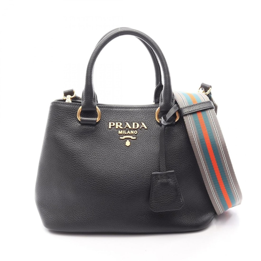 Prada VITELLO PHENIX 2-Way Handbag, Leather, Women's, Black, 1BA411: --- Catalog ---Category: SizeSize (HxWxD): 19cm x 24cm x 13cm / 7.48'' x 9.44'' x 5.11''Category: DesignType: HandbagColor: BlackGender: WomenMaterial: Leather Category: GeneralMPN: 1BA411Brand: Prada