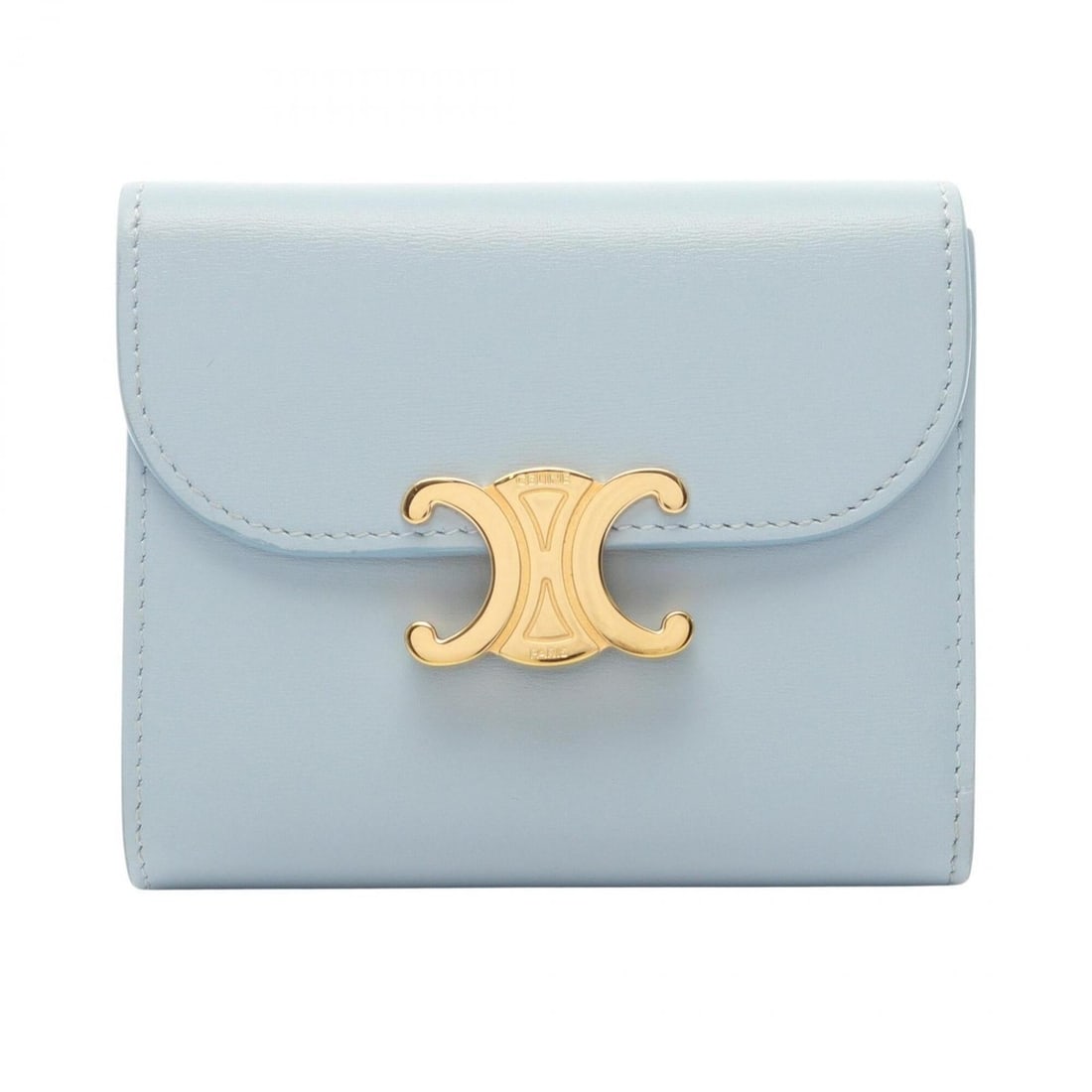 Celine Triomphe Small Flap Wallet, Tri-fold Leather, Women's, Blue, 10D783DPV: --- Catalog ---Category: SizeSize (HxWxD): 8.5cm x 10cm x 2.5cm / 3.34'' x 3.93'' x 0.98''Category: DesignType: Wallet (tri-fold)Color: BlueGender: WomenMaterial: Leather Category: GeneralMPN: 10D783D