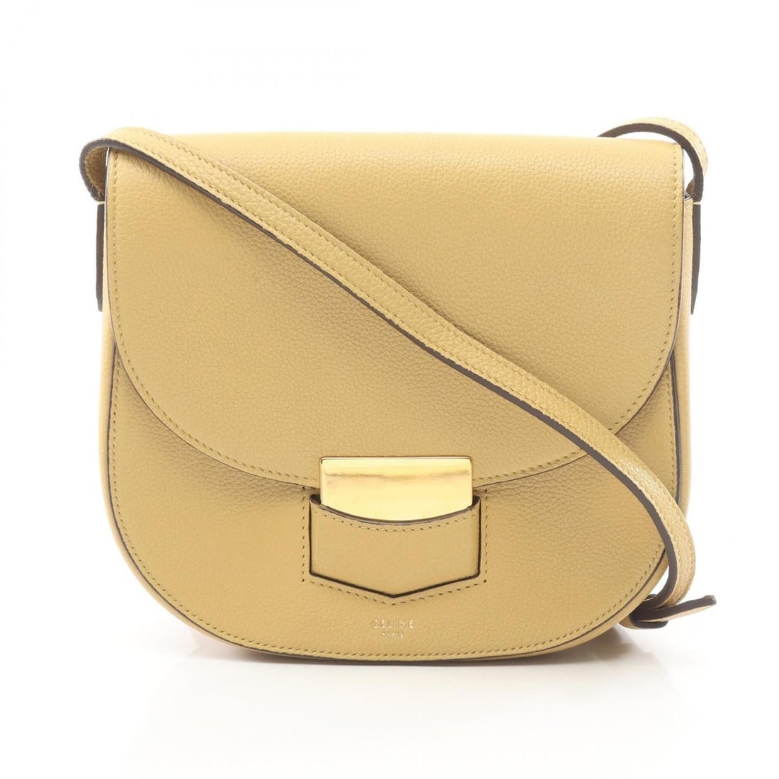 Celine Small Trotter Shoulder Bag/Handbag, Leather, Women's, Yellow: --- Catalog ---Category: SizeSize (HxWxD): 16.5cm x 18cm x 5cm / 6.49'' x 7.08'' x 1.96''Category: DesignType: Handbag, Shoulder bagColor: YellowGender: WomenMaterial: Leather Category: GeneralBrand: 