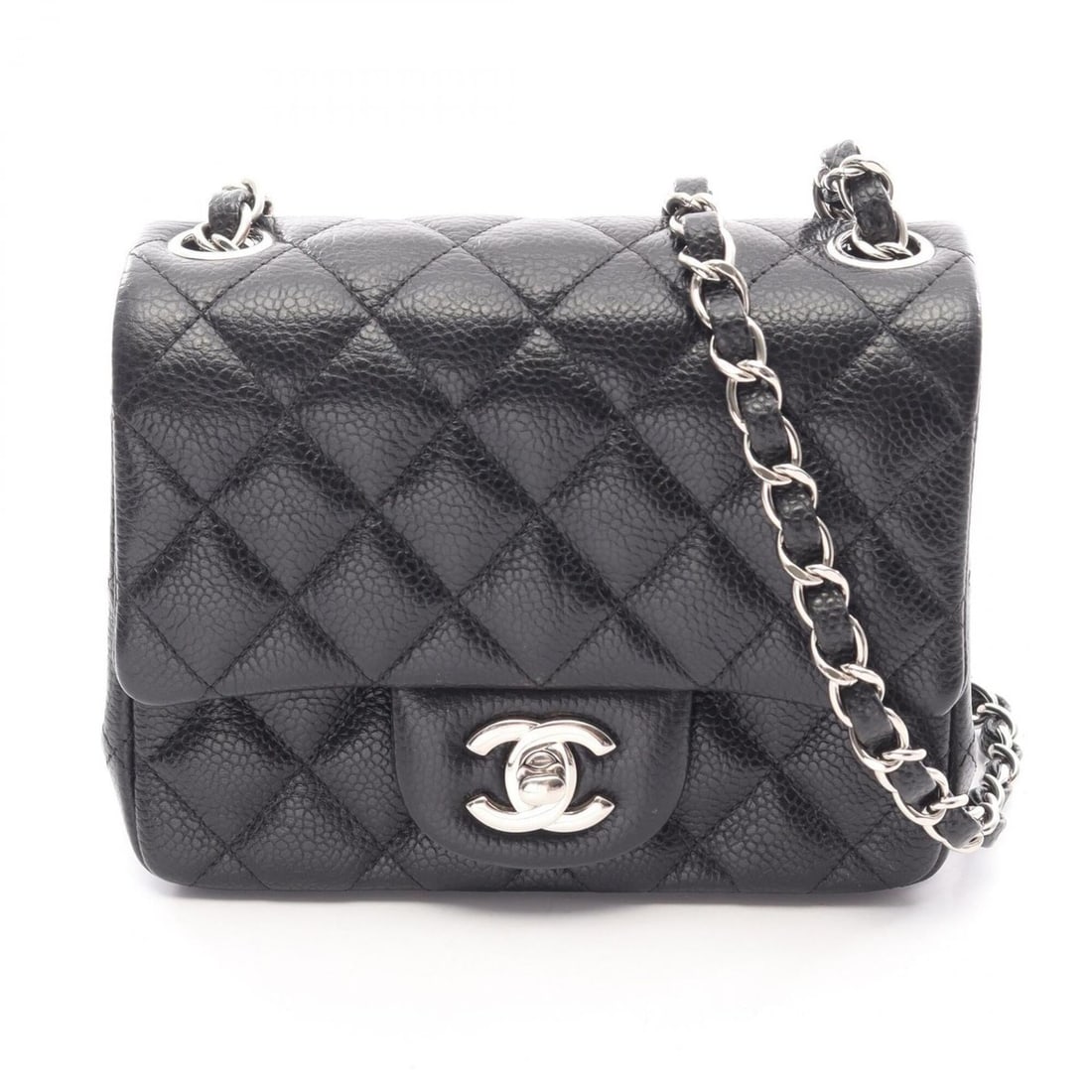 Chanel Mini Matelassé Shoulder Bag/Handbag, Caviar Leather (Grained Calfskin), Women's, Black: --- Catalog ---Category: SizeSize (HxWxD): 13cm x 17cm x 8cm / 5.11'' x 6.69'' x 3.14''Category: DesignType: Handbag, Shoulder bagColor: BlackGender: WomenMaterial: Grained Calfskin Hardware Color: Si