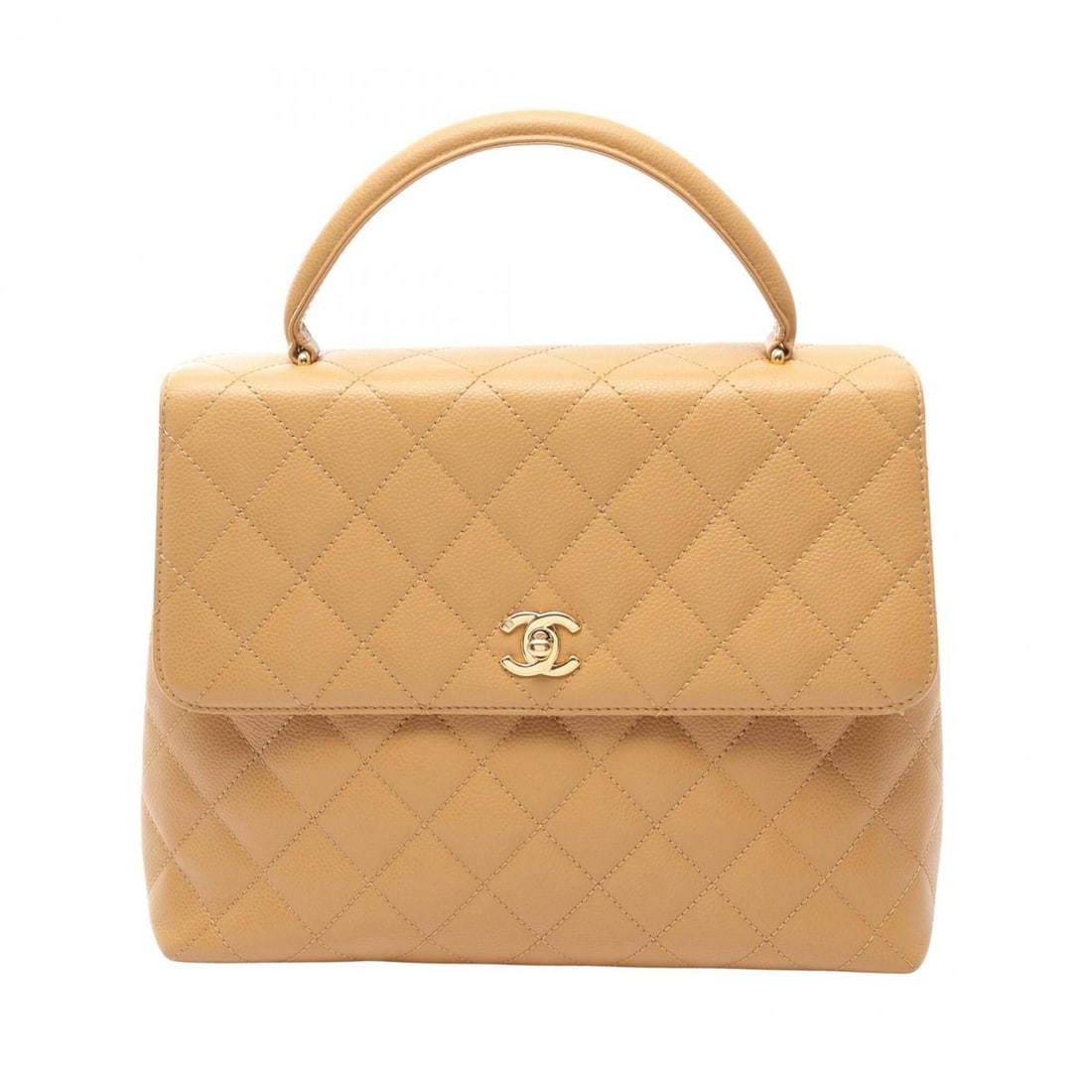 Chanel Matelassé Handbag, Caviar Leather (Grained Calfskin), Women's, Beige, A12397: --- Catalog ---Category: SizeSize (HxWxD): 23cm x 29cm x 11cm / 9.05'' x 11.41'' x 4.33''Category: DesignType: HandbagColor: BeigeGender: WomenMaterial: Grained Calfskin Hardware Color: GoldCategory: 