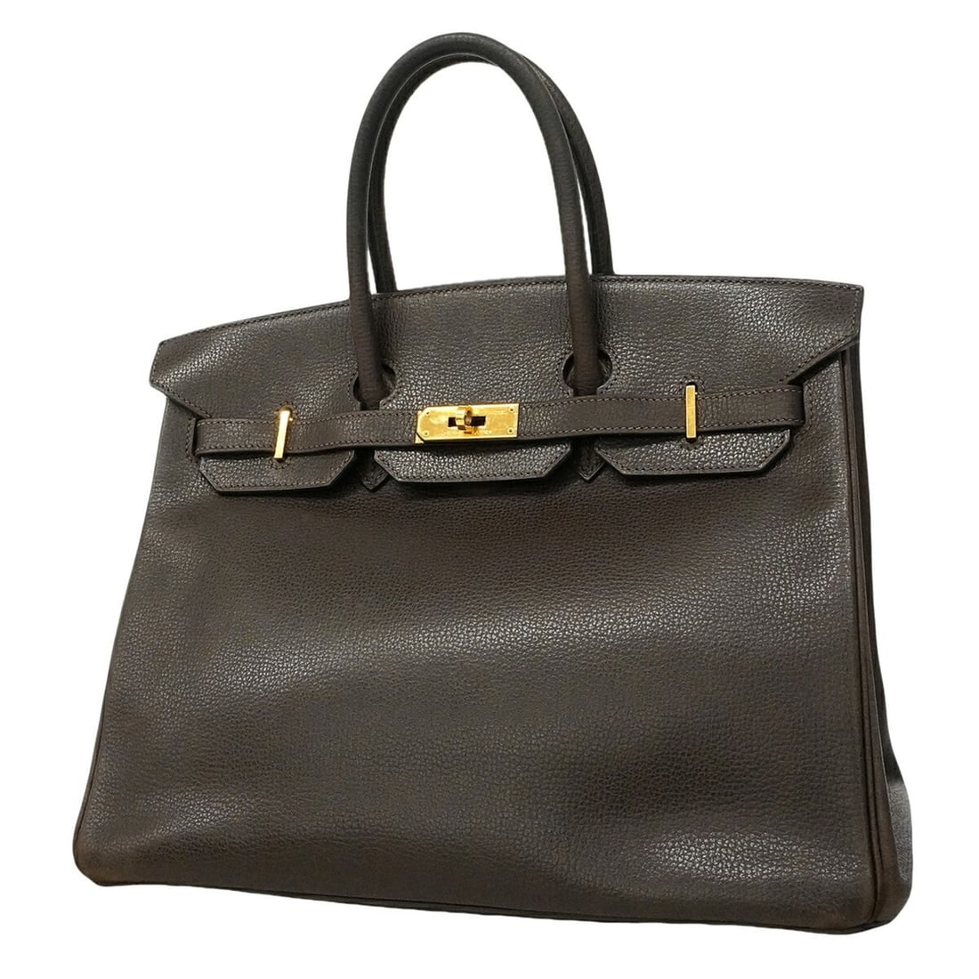 Hermes Birkin 35 Handbag, Ardennes Ebene, ?J stamp, Ladies': --- Catalog ---Category: SizeSize (HxWxD): 28.5cm x 34.5cm x 17.5cm / 11.22'' x 13.58'' x 6.88''Category: DesignType: HandbagColor: BrownGender: WomenMaterial: Ardennes leather Hardware Color: GoldCat