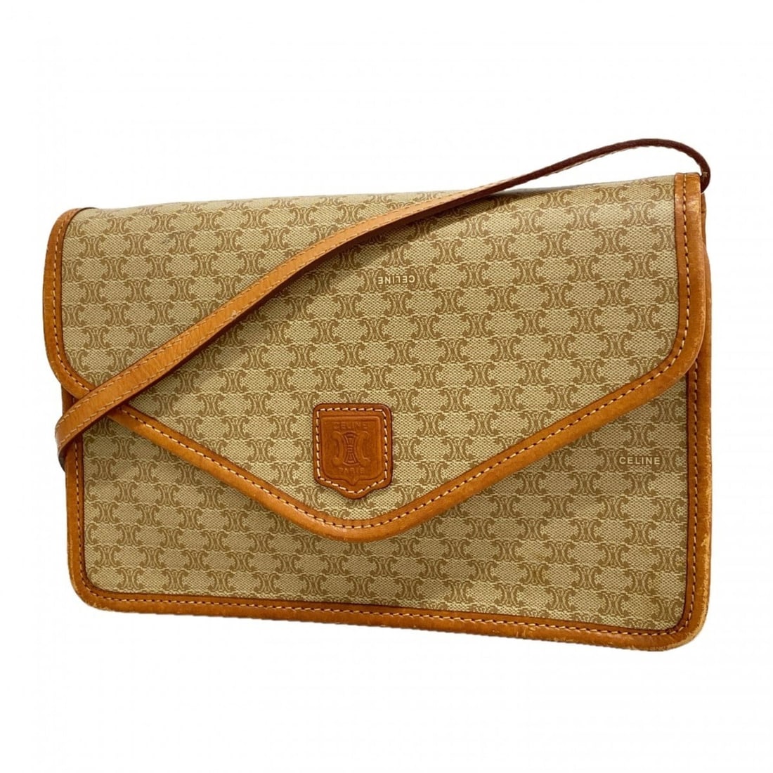 Celine Macadam Shoulder Bag, Brown, Women's: --- Catalog ---Category: SizeSize (HxWxD): 18cm x 25.5cm x 6cm / 7.08'' x 10.03'' x 2.36''Category: DesignType: Shoulder bagColor: BrownGender: WomenMaterial: PVC Hardware Color: GoldCategory: General