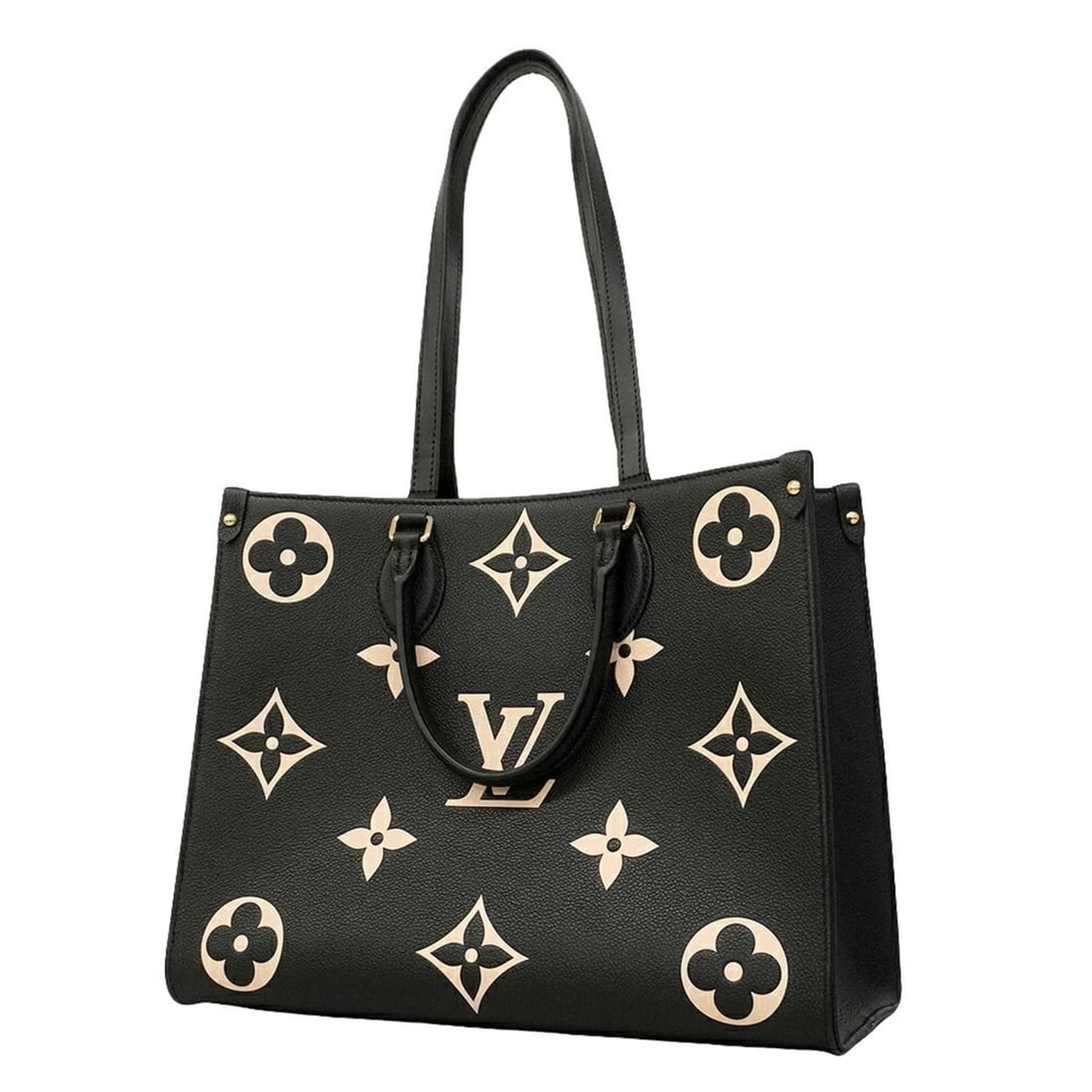 Louis Vuitton Monogram Empreinte Bicolor OnTheGo MM Tote Bag M45495 Black Beige 2-way bag for women: --- Catalog ---Category: SizeSize (HxWxD): 26cm x 34.5cm x 15cm / 10.23'' x 13.58'' x 5.9''Category: DesignType: Tote bagColor: Beige, BlackGender: WomenCategory: GeneralMPN: M45495Brand: Louis Vuitto