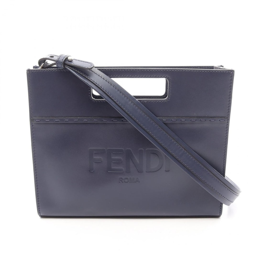Fendi Shopper Small Handbag, Leather, Men's/Women's, Navy, 7VA547: --- Catalog ---Category: SizeSize (HxWxD): 15.5cm x 24cm x 3.5cm / 6.1'' x 9.44'' x 1.37''Category: DesignType: HandbagColor: NavyGender: Men,WomenMaterial: Leather Category: GeneralMPN: 7VA547Brand: 