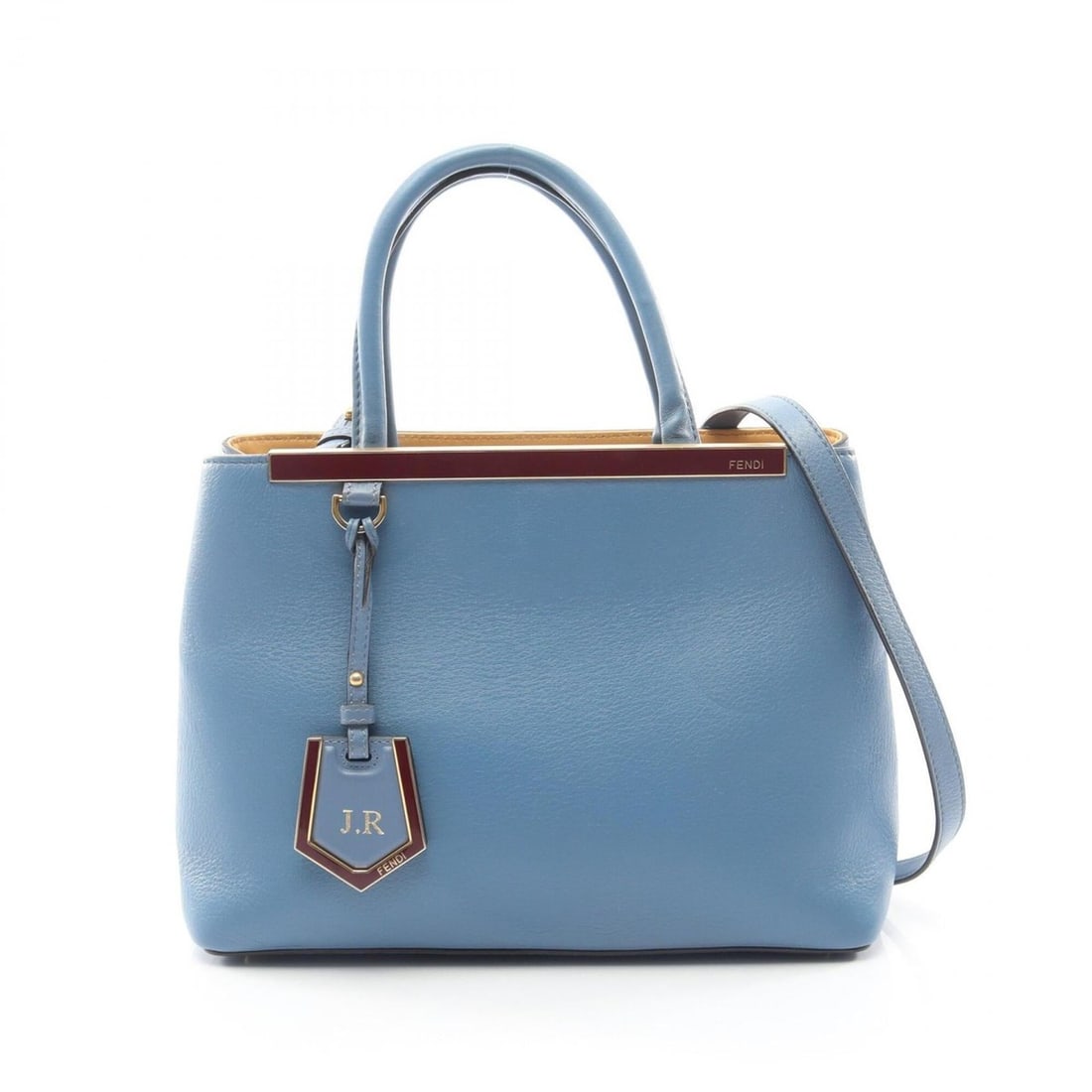 Fendi Petite 2jours 2-Way Handbag, Leather, Women's, Blue/Burgundy, 8BH253: --- Catalog ---Category: SizeSize (HxWxD): 20cm x 26cm x 12cm / 7.87'' x 10.23'' x 4.72''Category: DesignType: HandbagColor: Blue, BordeauxGender: WomenMaterial: Leather Category: GeneralMPN: 8BH253Br