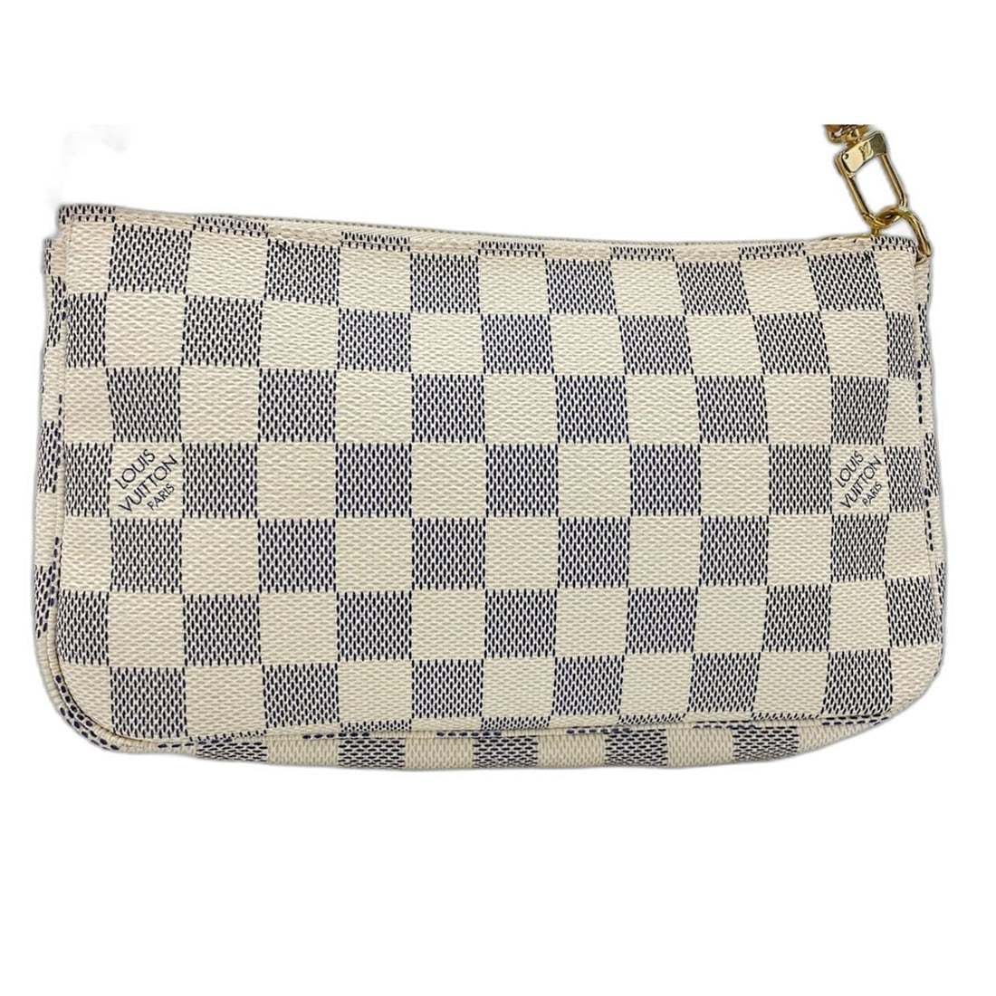 LOUIS VUITTON Pochette Accessoires Handbag, White: --- Catalog ---Category: SizeHandle Drop: 11.00cm / 4.33''Size (HxWxD): 12cm x 21cm x 2cm / 4.72'' x 8.26'' x 0.78''Category: DesignType: Handbag, PochetteColor: Damier Azur, WhiteGender: WomenMateria