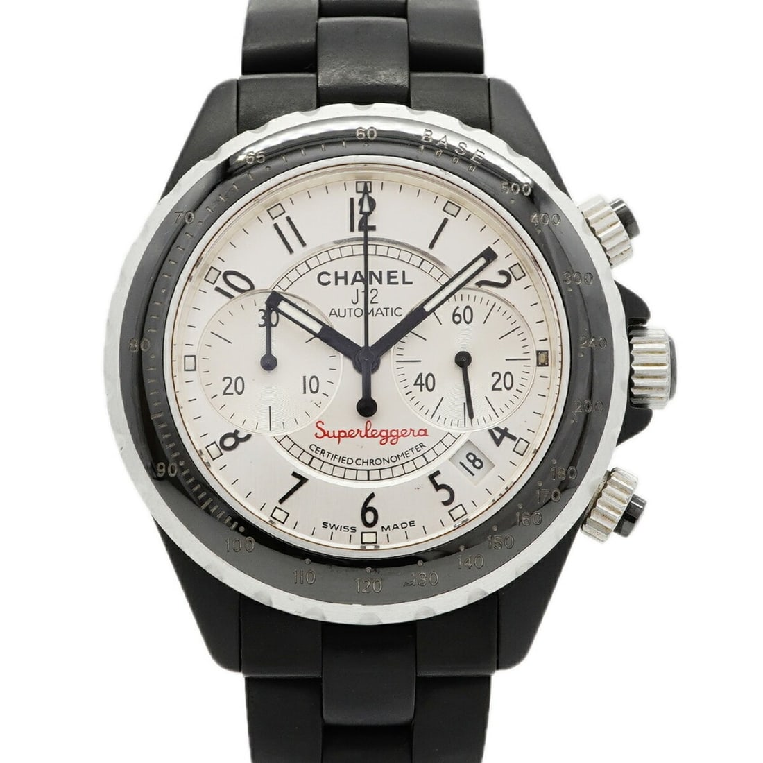 Chanel J12 Superleggera Anniversary H2681 Silver Dial Men's Watch: --- Catalog ---Category: SizeWrist Size: 17cm / 6.69''Case Diameter: 40.8mm / 1.61''Category: DesignType: WristwatchGender: MenColor (Dial): SilverMaterial (Band): RubberCategory: GeneralMPN: H2681Bra