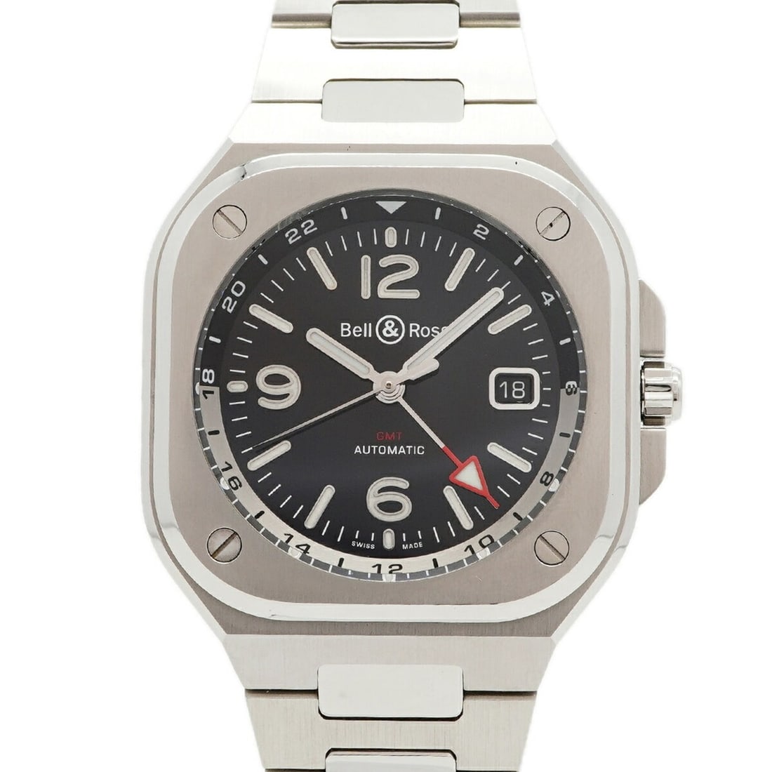 Bell & Ross BR05 GMT BR05G-BL-ST SST Black Dial Men's Watch: --- Catalog ---Category: SizeWrist Size: 18.5cm / 7.28''Case Diameter: 41mm / 1.61''Category: DesignType: WristwatchGender: MenColor (Dial): BlackMaterial (Band): Stainless steelCategory: GeneralMPN: 