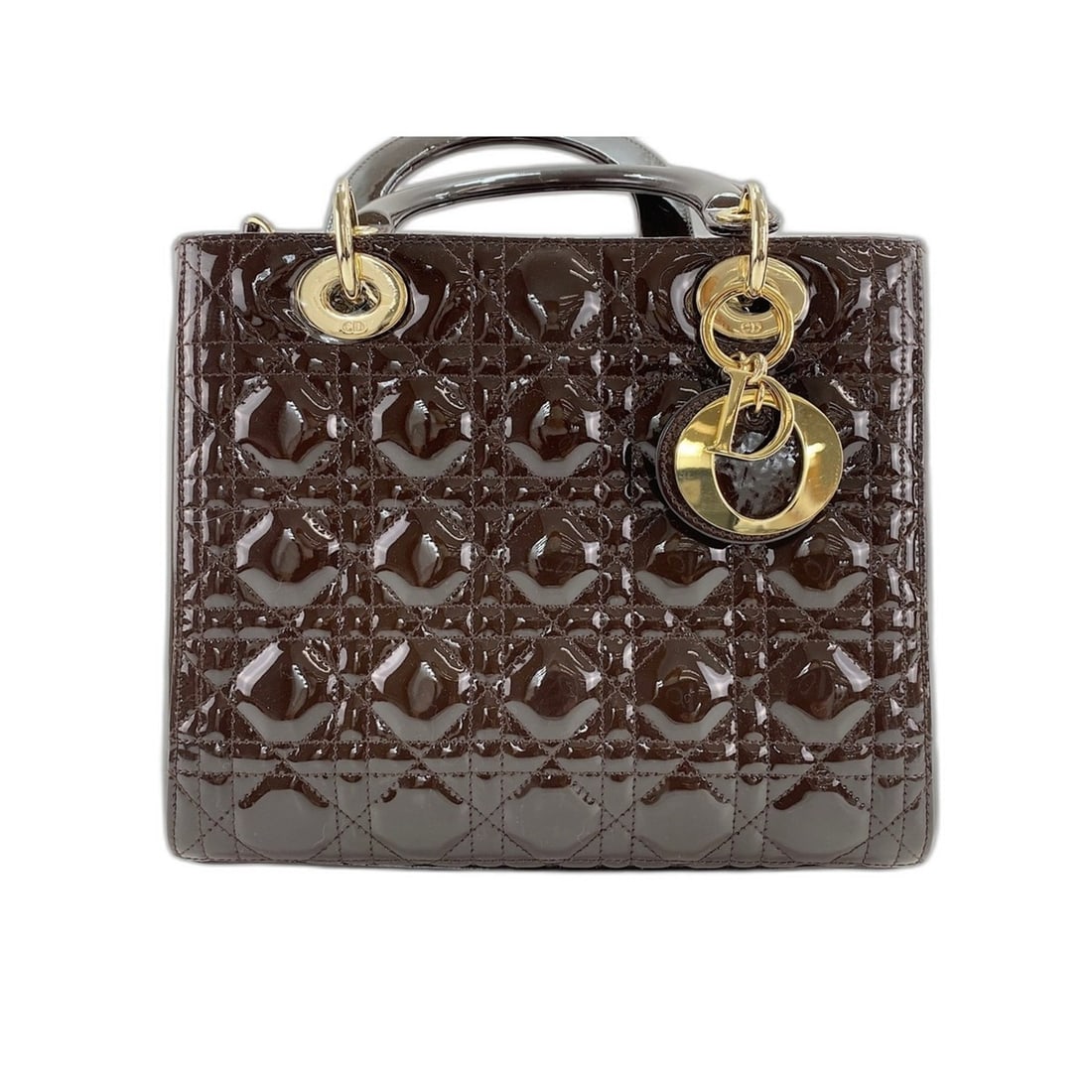 Christian Dior Lady handbag, brown: --- Catalog ---Category: SizeHandle Drop: 12.00cm / 4.72''Size (HxWxD): 21cm x 24cm x 12cm / 8.26'' x 9.44'' x 4.72''Strap Length: 88cm / 34.64''Category: DesignType: HandbagColor: BrownGender: WomenS