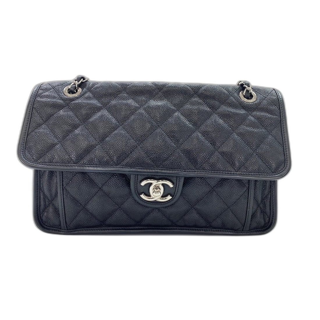 CHANEL French Riviera 31 Shoulder Bag, Black: --- Catalog ---Category: SizeSize (HxWxD): 20cm x 30cm x 8cm / 7.87'' x 11.81'' x 3.14''Strap Length: 56cm / 22.04''Category: DesignType: Shoulder bagColor: BlackGender: WomenSeason: VintageCategory: 