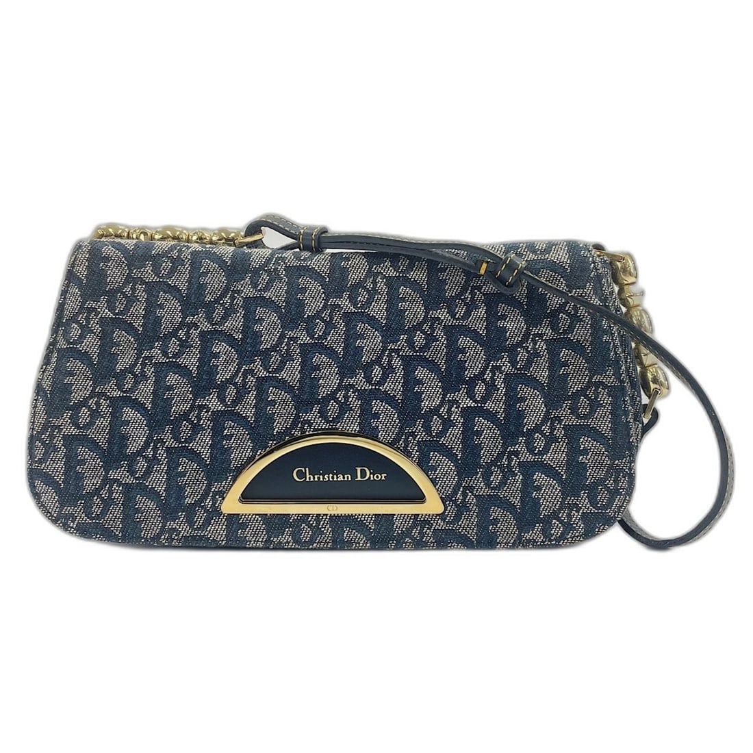 Christian Dior Maris Pearl Trotter Shoulder Bag, Navy: --- Catalog ---Category: SizeSize (HxWxD): 15cm x 27cm x 3cm / 5.9'' x 10.62'' x 1.18''Strap Length: 55cm / 21.65''Category: DesignType: Shoulder bagColor: NavyGender: WomenSeason: VintageMaterial: Tr