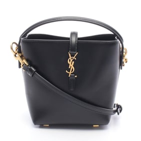 Yves Saint Laurent Saint Laurent Paris Mini Bucket 2-Way Handbag, Leather, Women's, Black,