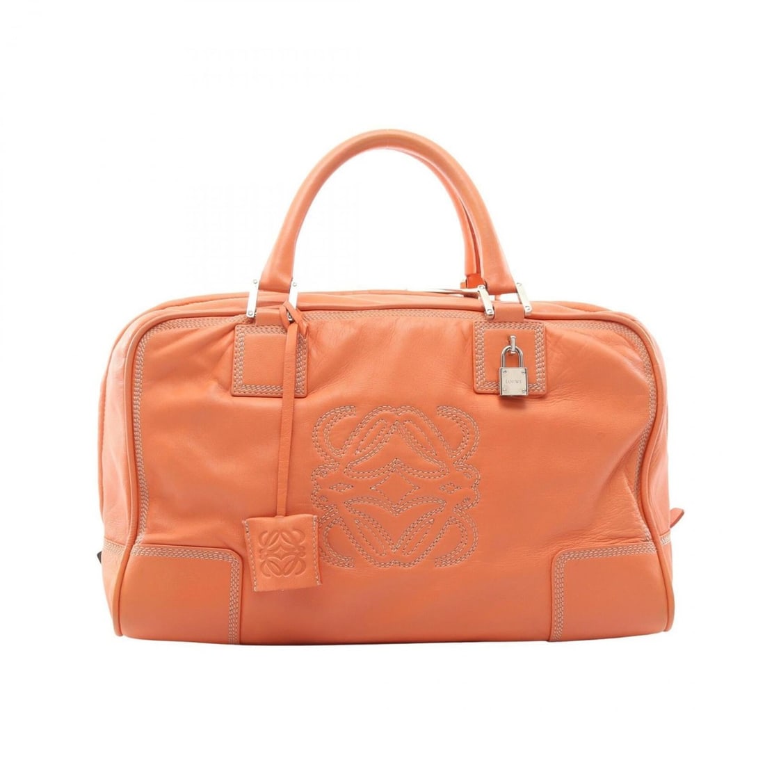 Loewe Amazona 36 Handbag, Leather, Women's, Orange: --- Catalog ---Category: SizeSize (HxWxD): 20cm x 35cm x 14cm / 7.87'' x 13.77'' x 5.51''Category: DesignType: HandbagColor: OrangeGender: WomenMaterial: Leather Category: GeneralBrand: Loewe--- Item 