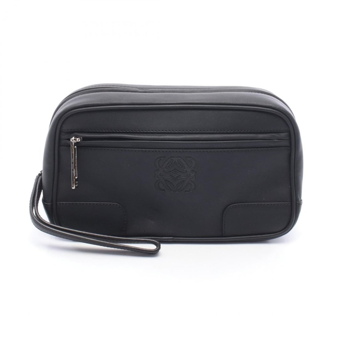 LOEWE Anagram Second Bag Clutch Handbag Leather Men's Women's Black: --- Catalog ---Category: SizeSize (HxWxD): 14cm x 24cm x 9cm / 5.51'' x 9.44'' x 3.54''Category: DesignType: Clutch bag, HandbagColor: BlackGender: Men,WomenMaterial: Leather Category: GeneralBrand: L