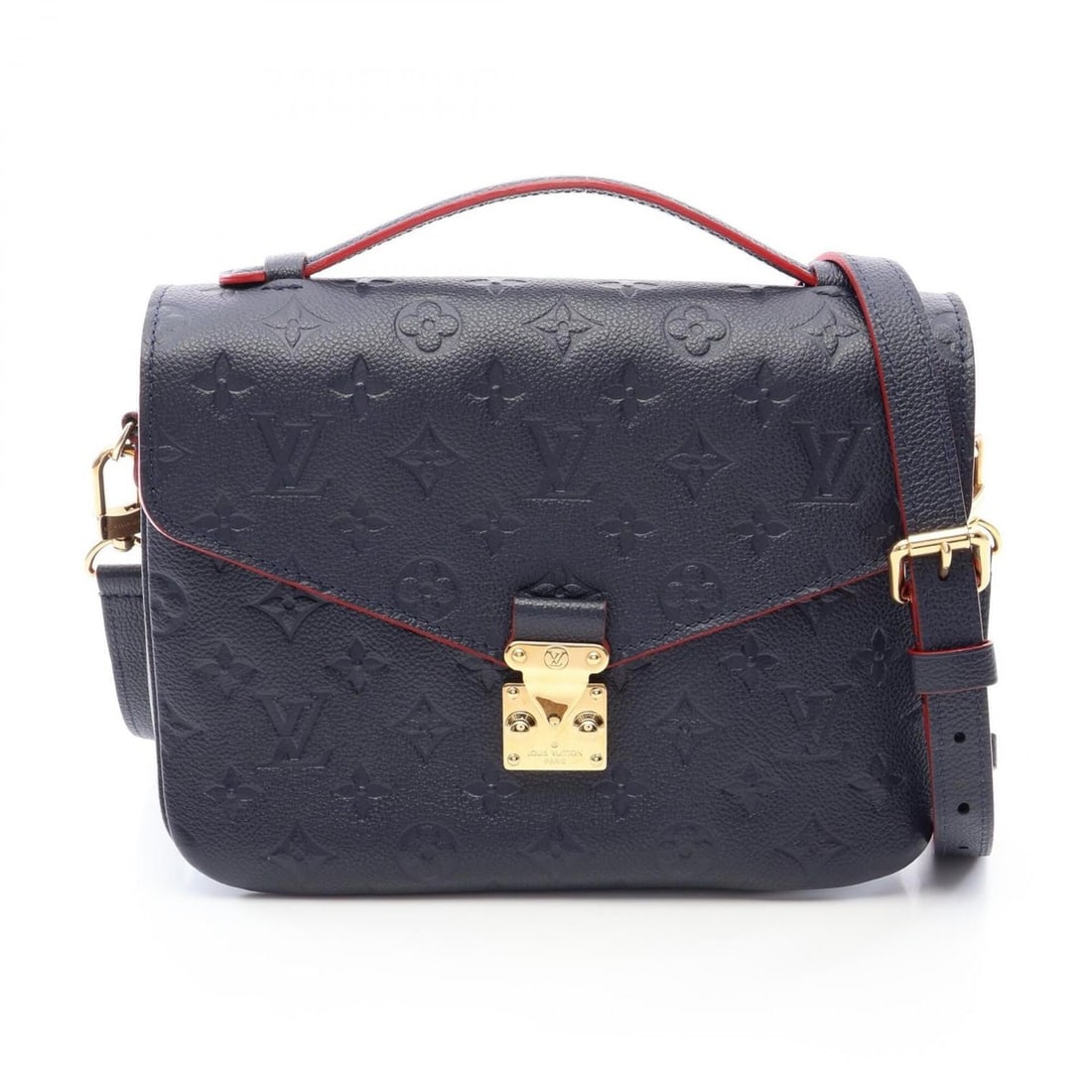 Louis Vuitton Pochette Metis 2-Way Handbag, Leather, Monogram Empreinte, Women's, Navy, M44071: --- Catalog ---Category: SizeSize (HxWxD): 18cm x 24.5cm x 4cm / 7.08'' x 9.64'' x 1.57''Category: DesignType: Handbag, PochetteColor: Marine rouge, NavyGender: WomenMaterial: Monogram Empreinte Categ