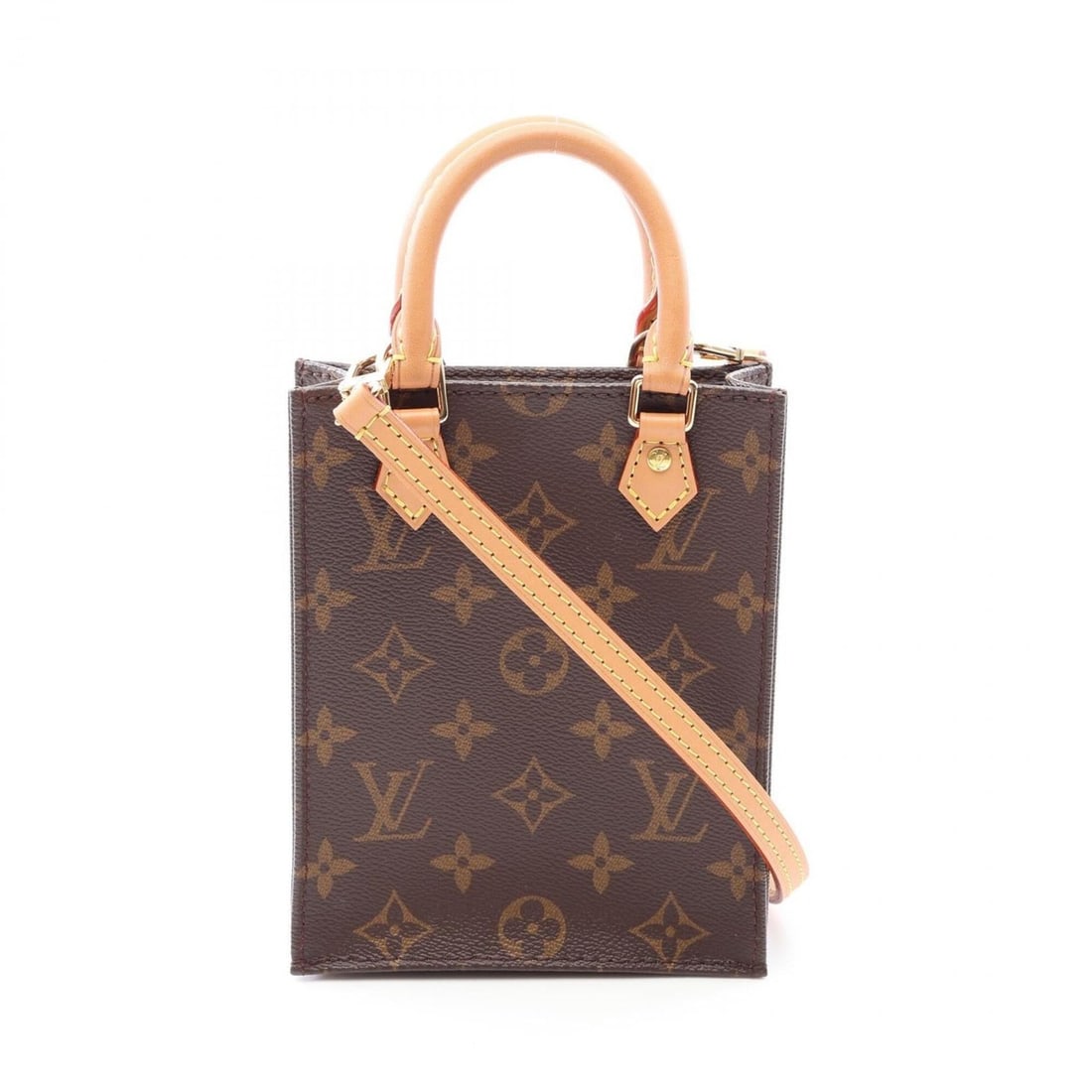 Louis Vuitton Petite Sac Plat Monogram 2-Way Handbag, Coated Canvas and Leather, Women's, Brown,: --- Catalog ---Category: SizeSize (HxWxD): 17cm x 13.5cm x 4.5cm / 6.69'' x 5.31'' x 1.77''Category: DesignType: HandbagColor: BrownGender: WomenMaterial: PVC , Leather Category: GeneralMPN: M69442Bra