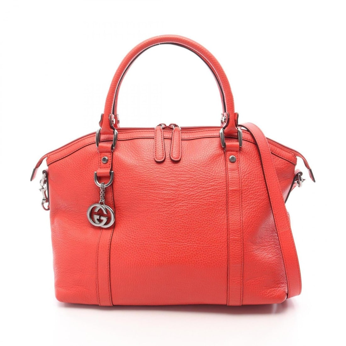 Gucci Interlocking G 2-Way Tote Bag/Handbag, Leather, Women's, Red, 341503: --- Catalog ---Category: SizeSize (HxWxD): 26cm x 33cm x 15cm / 10.23'' x 12.99'' x 5.9''Strap Length: 136cm / 53.54''Handle Length: 41cm / 16.14''Category: DesignType: Handbag, Tote bagColor: Red col