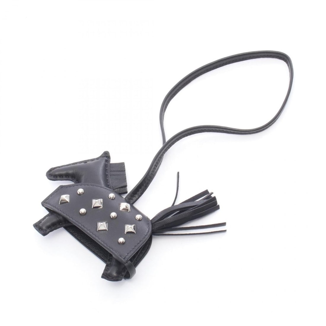 Hermes Rodeo PM Robeo Coeur Charm Accessory, Agneau Milo Veau Swift Leather, Black, Women's (1 of 3)