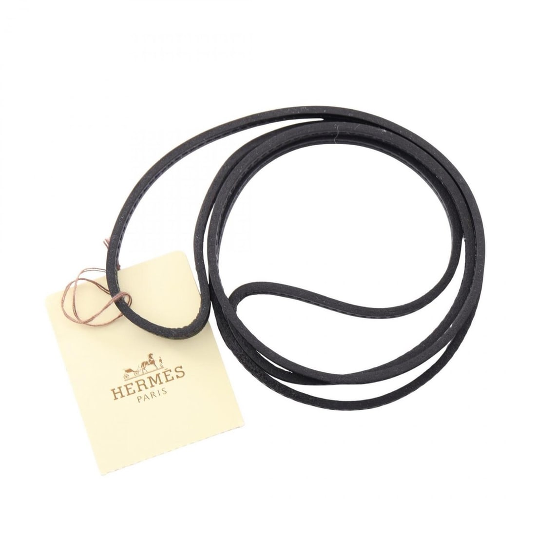 Hermes Lanieres Choker Accessory, Calfskin (Cowhide), Box Calf Leather, Women's, Black (1 of 4)