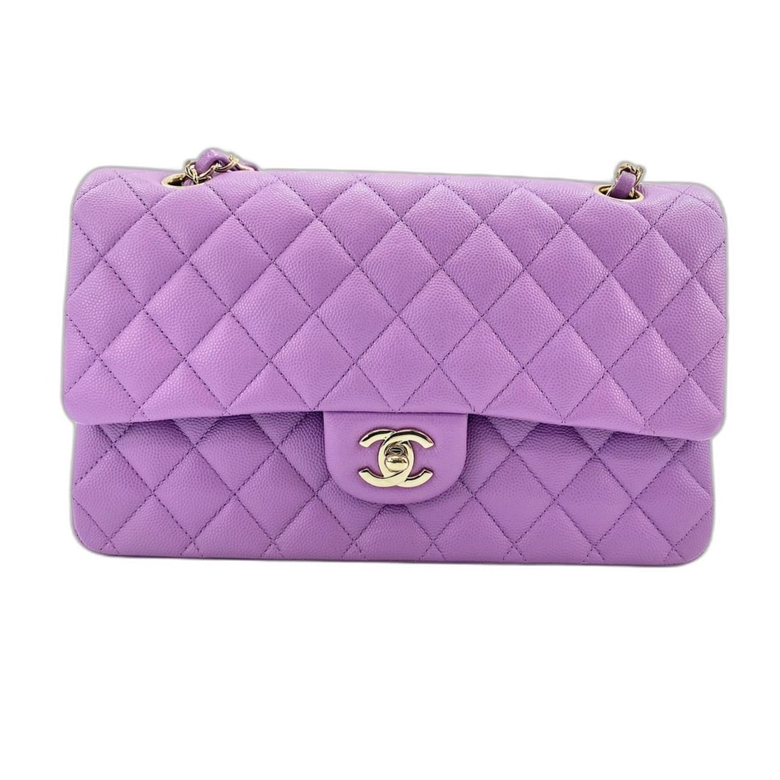 CHANEL Matelassé 25 Shoulder Bag, Purple: --- Catalog ---Category: SizeSize (HxWxD): 16cm x 25cm x 6cm / 6.29'' x 9.84'' x 2.36''Category: DesignType: Shoulder bagColor: Clear, PurpleGender: WomenCategory: GeneralBrand: Chanel--- Item List --