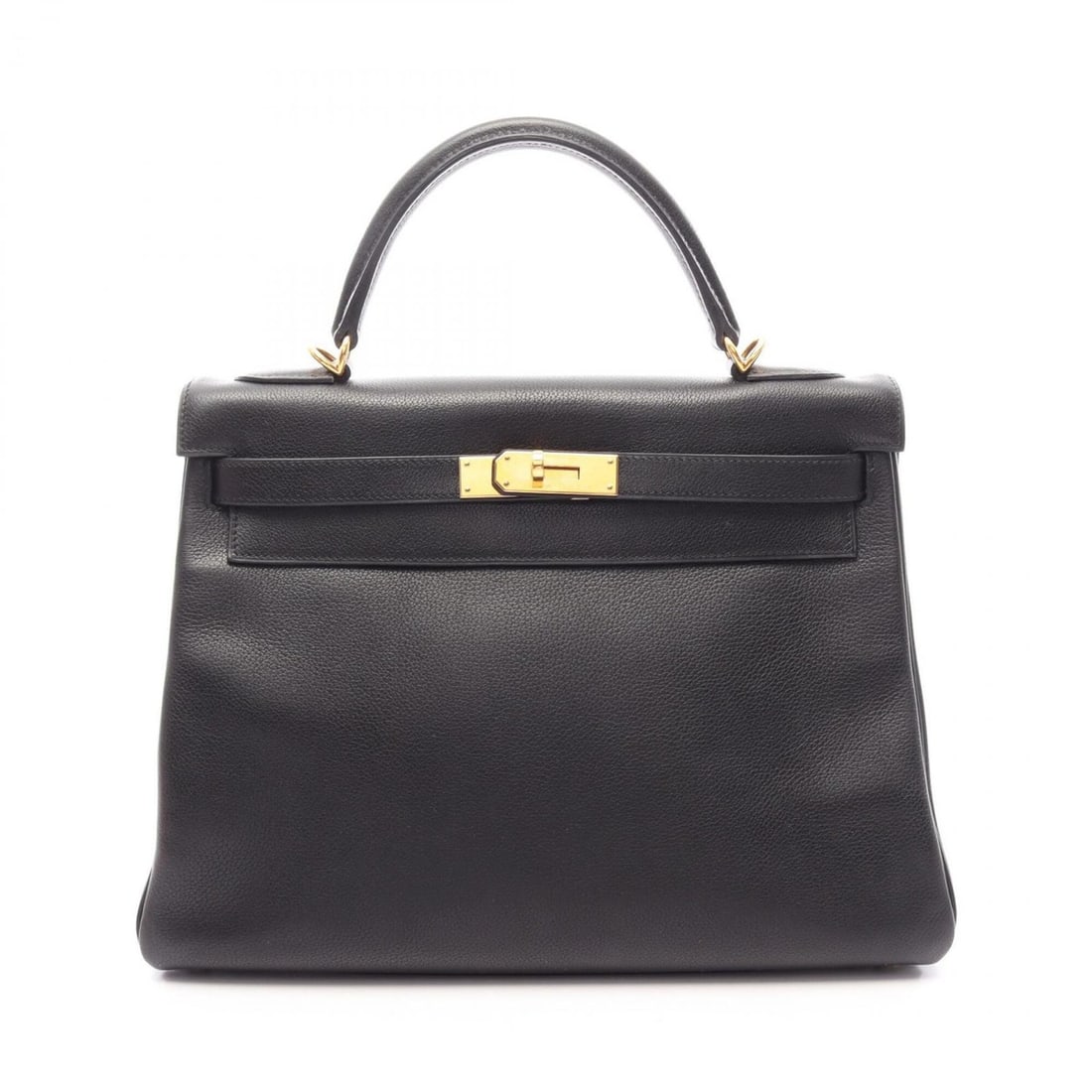 Hermes Kelly 32, 2-way handbag, Evergrain, black.: --- Catalog ---Category: SizeSize (HxWxD): 23cm x 32cm x 12cm / 9.05'' x 12.59'' x 4.72''Category: DesignType: HandbagColor: BlackGender: WomenMaterial: Evergrain leather Category: GeneralBrand: Herme