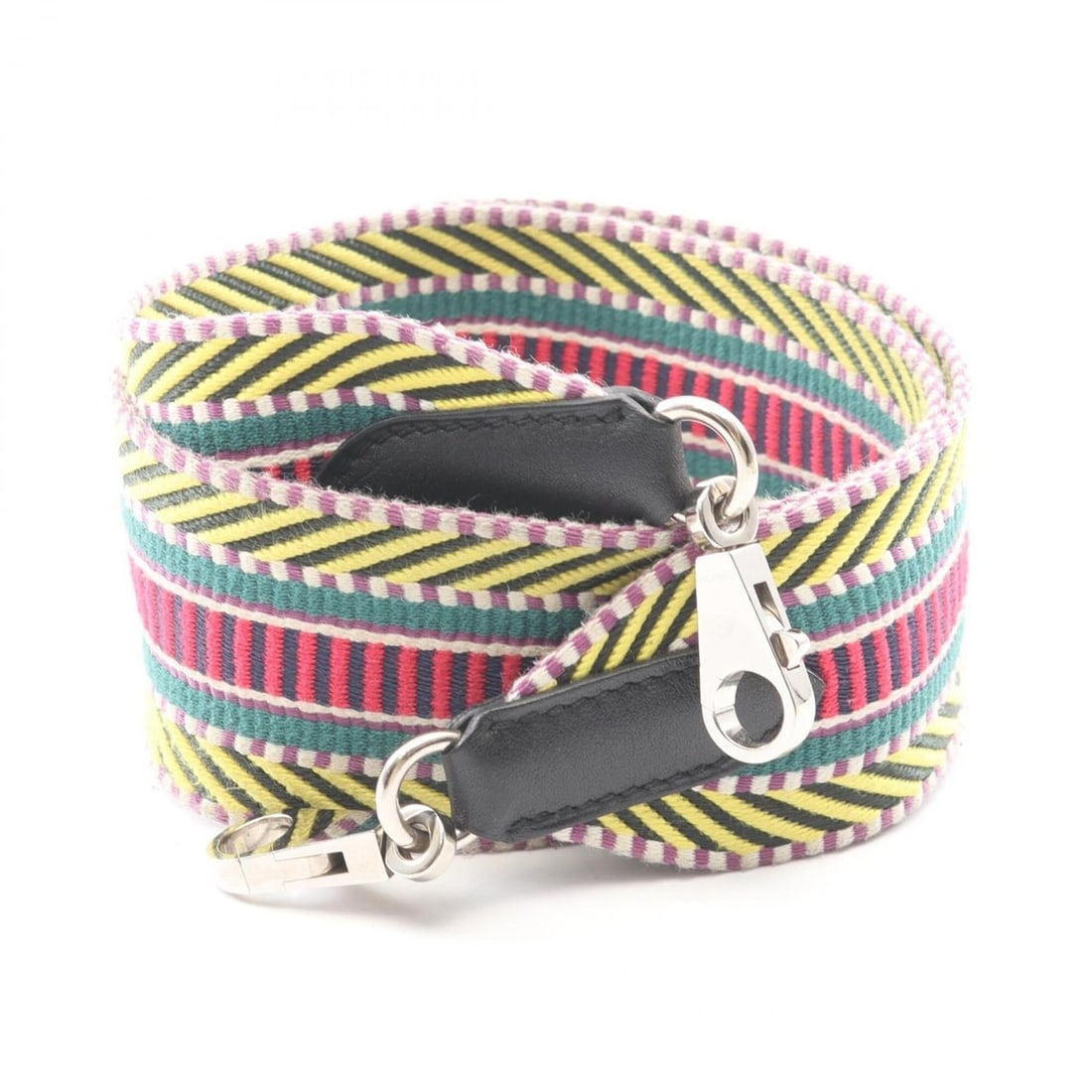 Hermes Bandoulière Sangle Caval Shoulder Strap Accessory, Canvas Leather Toile Veau Swift Toile,: --- Catalog ---Category: SizeSize (HxWxD): 77cm x 5cm / 30.31'' x 1.96''Category: DesignType: StrapColor: Black, Multi-colorGender: WomenMaterial: Canvas, Leather, Swift leatherCategory: GeneralBrand: