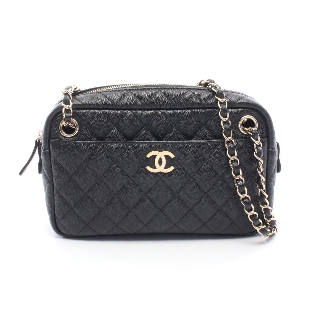 Chanel Matelassé Camera Case Shoulder Bag Handbag Caviar Skin (Grained Calfskin) Women's Black: --- Catalog ---Category: SizeSize (HxWxD): 14cm x 23cm x 7cm / 5.51'' x 9.05'' x 2.75''Category: DesignType: Handbag, Shoulder bagColor: BlackGender: WomenMaterial: Grained Calfskin Hardware Color: Go