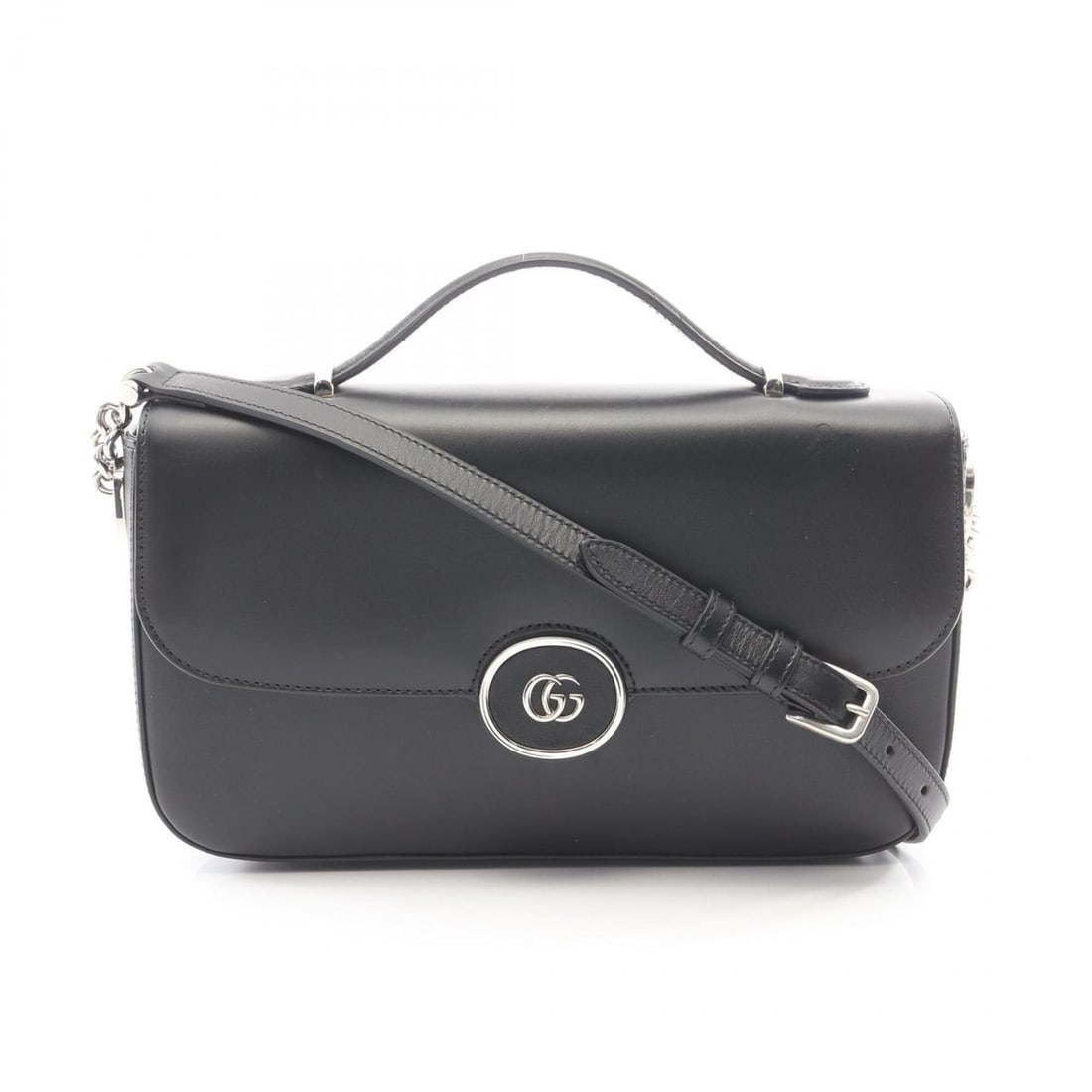 Gucci Petite GG 2-Way Shoulder Bag/Handbag, Leather, Women's, Black, 739721: --- Catalog ---Category: SizeSize (HxWxD): 15cm x 27cm x 5cm / 5.9'' x 10.62'' x 1.96''Category: DesignType: Shoulder bagColor: BlackGender: WomenMaterial: Leather Category: GeneralBrand: Gucci--- Ite