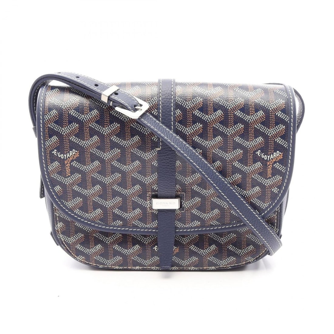 Goyard Belvedere PM Shoulder Bag/Handbag, Coated Canvas and Leather, Women's, Navy/Multicolor,: --- Catalog ---Category: SizeSize (HxWxD): 17cm x 19.5cm x 6cm / 6.69'' x 7.67'' x 2.36''Category: DesignType: Shoulder bagColor: Multi-color, NavyGender: WomenMaterial: PVC , Coated canvas , Leather 