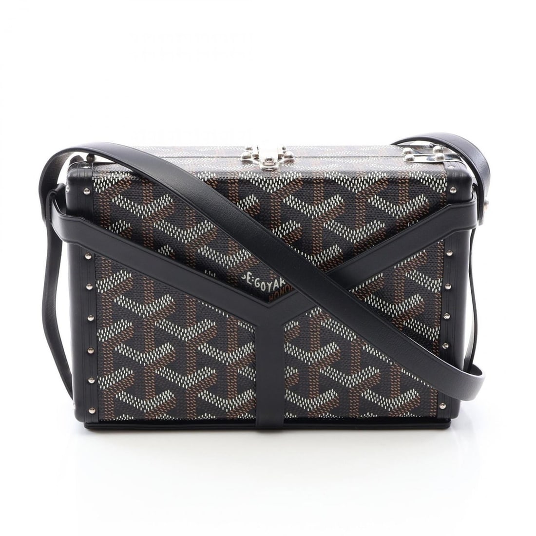 Goyard Minaudière Trunk Bag, Shoulder Handbag, Coated Canvas Leather, Women's, Black, Brown, White,: --- Catalog ---Category: SizeSize (HxWxD): 11cm x 16.5cm x 5cm / 4.33'' x 6.49'' x 1.96''Category: DesignType: Shoulder bagColor: Black, Brown, WhiteGender: WomenMaterial: PVC , Coated canvas , Leathe