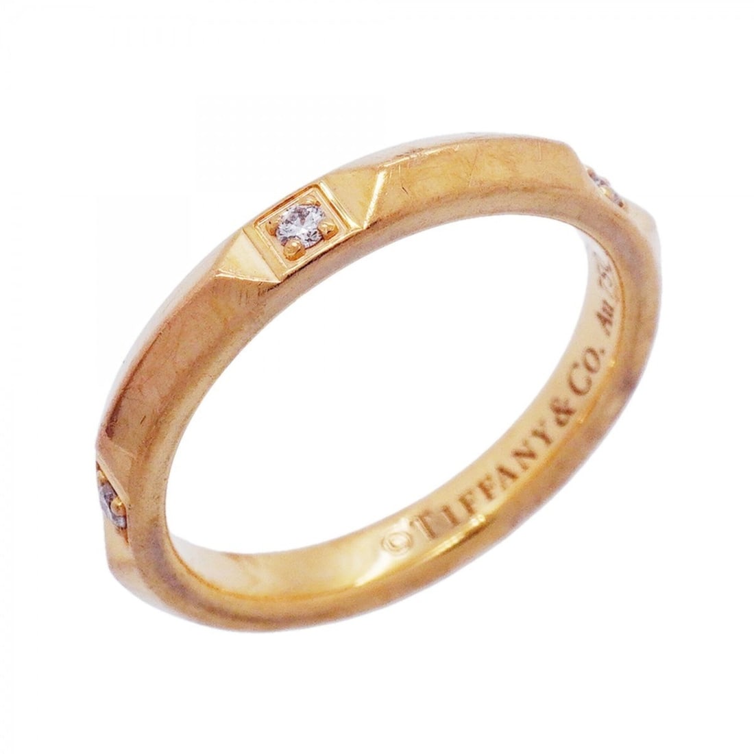 Tiffany & Co. True Ring, 18K Pink Gold with Diamonds, Size 7.5, Women's: --- Catalog ---Category: SizeJP Size: 7.5US Size: 4Category: DesignType: Band ringStone: DiamondGender: WomenMaterial: Pink gold (18K)Category: GeneralBrand: Tiffany--- Item List ---Section: Condition