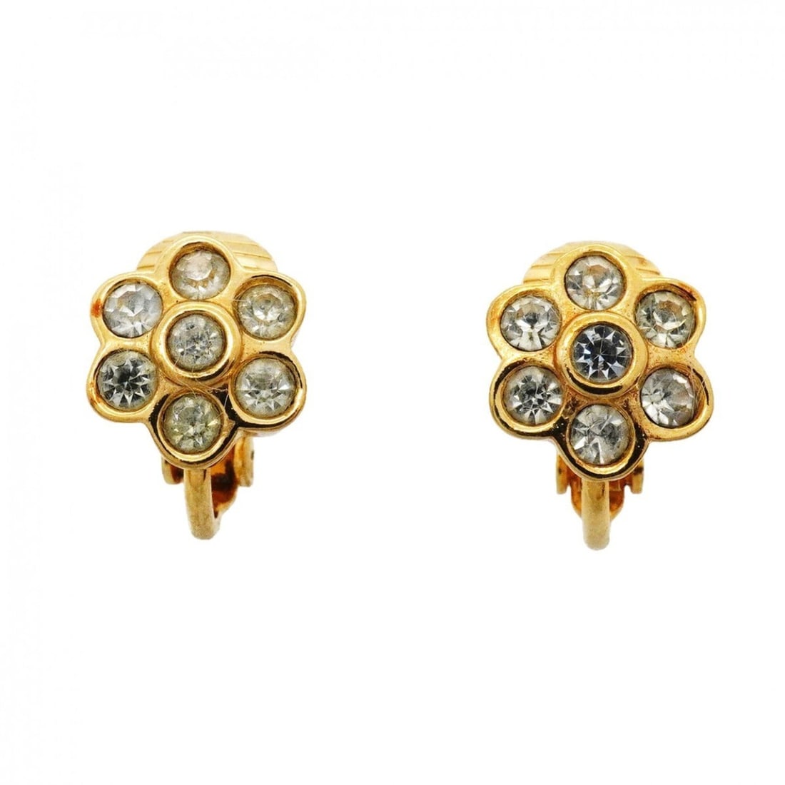 Christian Dior Earrings, GP Plated, Rhinestone, Gold, Women's: --- Catalog ---Category: SizeSize (HxWxD): 9.60mm x 8.80mm / 0.38'' x 0.35''Category: DesignType: Clip earringsColor: GoldGender: WomenMaterial: Gold plating, RhinestoneCategory: GeneralBrand: Christi