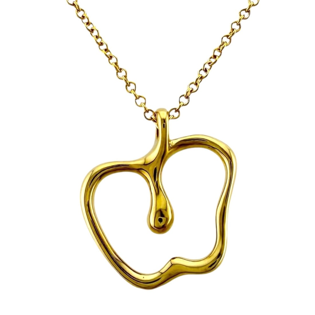 Tiffany & Co. Apple Necklace, 18K Yellow Gold, Women's.: --- Catalog ---Category: SizeWidth: 1mm / 0.04''Weight: 3.7g / 0.13oz.Pendant Size: 17.5mm x 16mm / 0.68'' x 0.62''Neck Circumference: 40 cm / 15.74''Category: DesignGender: WomenHandmade: YesMaterial