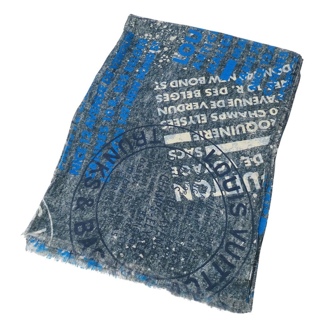 Louis Vuitton LOUIS VUITTON Scarf Muffler Men's Brand Cotton Linen Etol Denim Stamp Blue M78539: --- Catalog ---Category: SizeSize (LxW): 1.87m x 67cm / 73.62'' x 26.37''Category: DesignType: ScarfColor: BlueGender: MenMaterial: Cotton , Hemp Category: GeneralBrand: Louis VuittonCountry of Origin