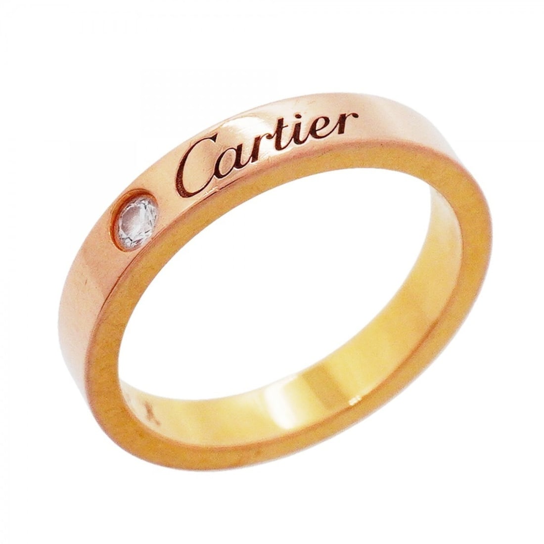 Cartier C de Ring, 1PD (18K Pink Gold) with Diamond, Size 47, Ladies': --- Catalog ---Category: SizeUS Size: 4Brand Size: 47Category: DesignType: Band ringStone: DiamondGender: WomenMaterial: Pink gold (18K)Category: GeneralBrand: Cartier--- Item List ---Section: Conditi