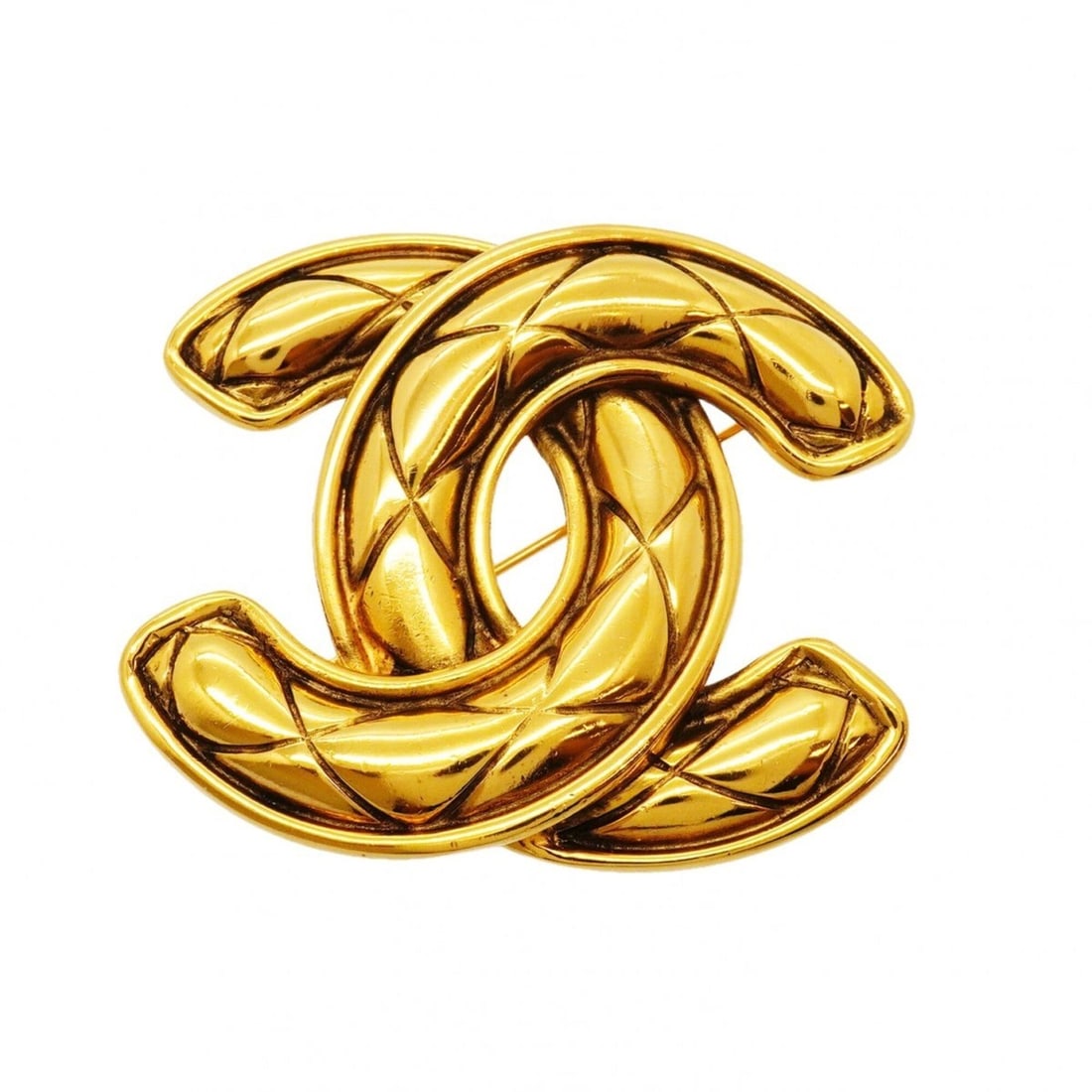 Chanel Brooch, Coco Mark, Matelassé, GP Plated, Gold, Women's: --- Catalog ---Category: SizeSize (HxWxD): 4.94cm x 5.77cm / 1.94'' x 2.27''Category: DesignType: BroochColor: GoldGender: WomenMaterial: Gold platingCategory: GeneralBrand: Chanel--- Item List ---Sec