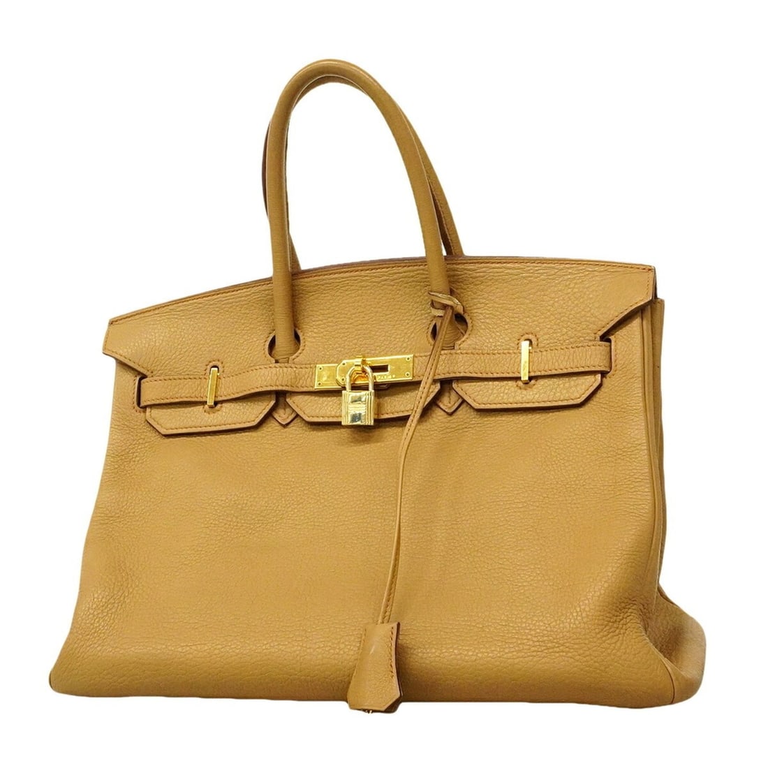 Hermes Birkin 35 Togo Leather Handbag, Camel, ?G Stamp, Ladies: --- Catalog ---Category: SizeSize (HxWxD): 28.5cm x 35.5cm x 19cm / 11.22'' x 13.97'' x 7.48''Category: DesignType: HandbagColor: BrownGender: WomenMaterial: Togo leather Hardware Color: GoldCategory:
