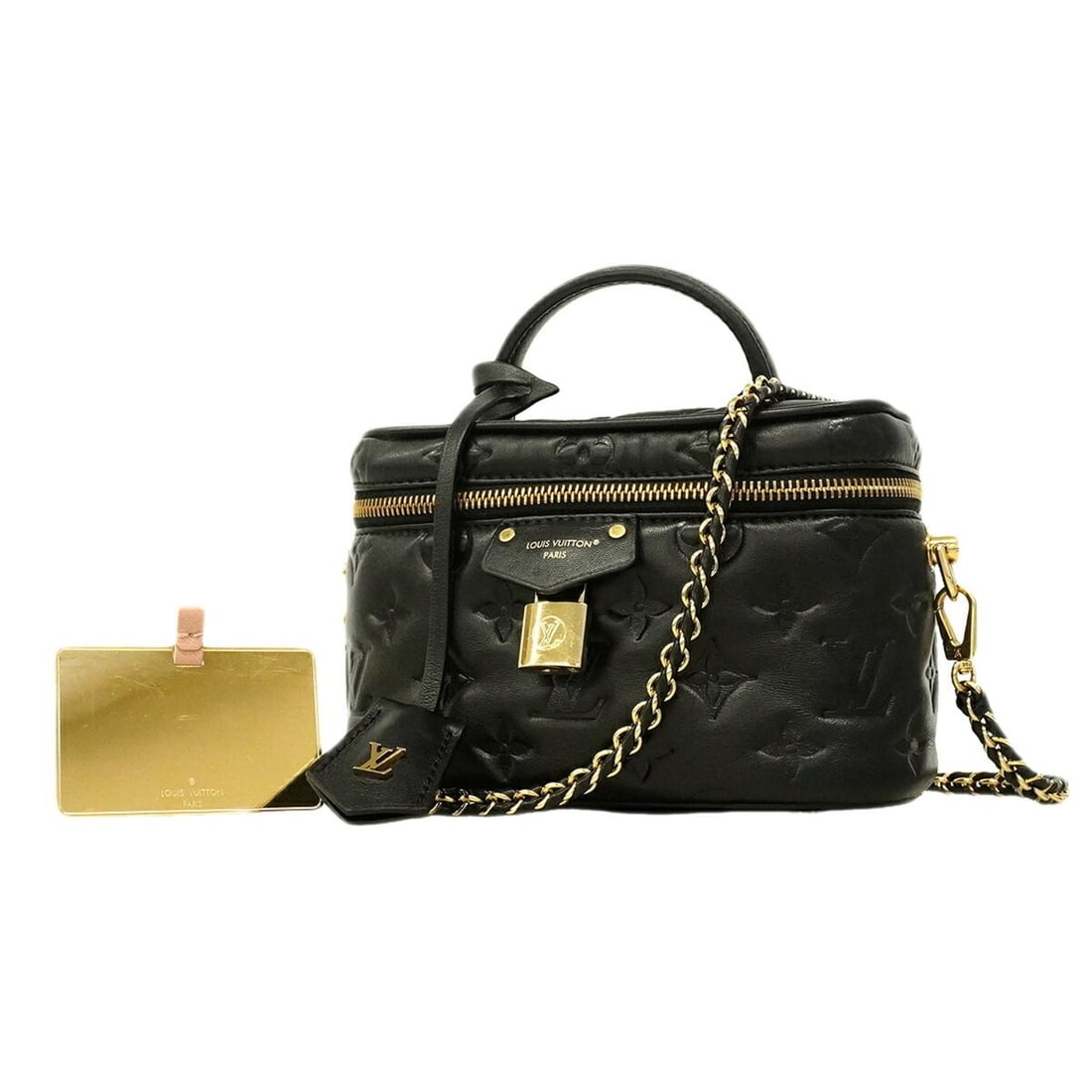 Louis Vuitton Coussin Vanity PM Handbag M25123 Black 2-way bag for women: --- Catalog ---Category: SizeSize (HxWxD): 13cm x 18.5cm x 11cm / 5.11'' x 7.28'' x 4.33''Category: DesignType: HandbagColor: BlackGender: WomenCategory: GeneralMPN: M25123Brand: Louis Vuitton--- Item