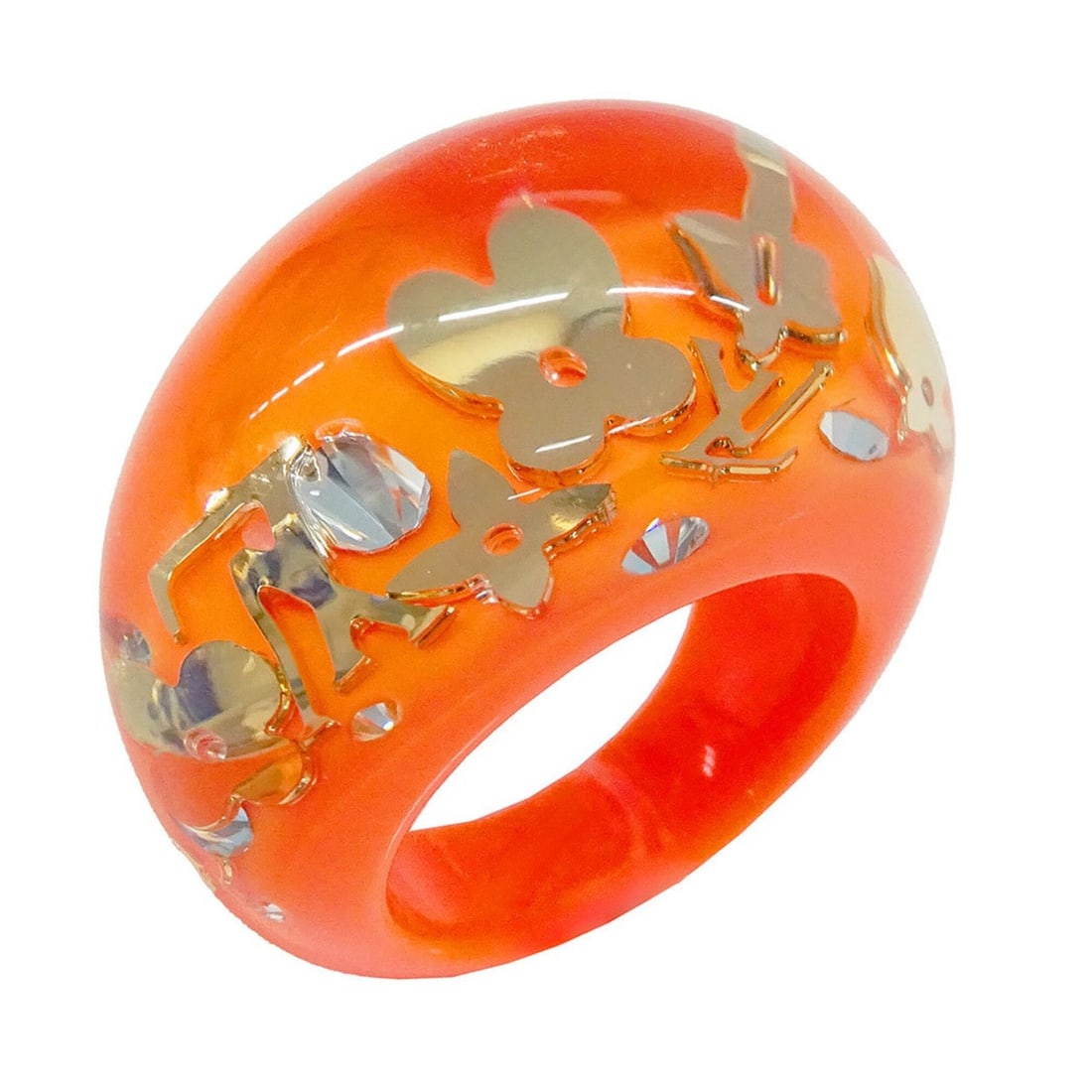 Louis Vuitton LOUIS VUITTON Ring for Women, Brand Name Ring, Resin, Bague Inclusion, Orange, Size M,: --- Catalog ---Category: SizeJP Size: 12.5US Size: 6.5Category: DesignType: Band ringColor: OrangeGender: WomenMaterial: ResinCategory: GeneralBrand: Louis Vuitton--- Item List ---Section: ConditionRa