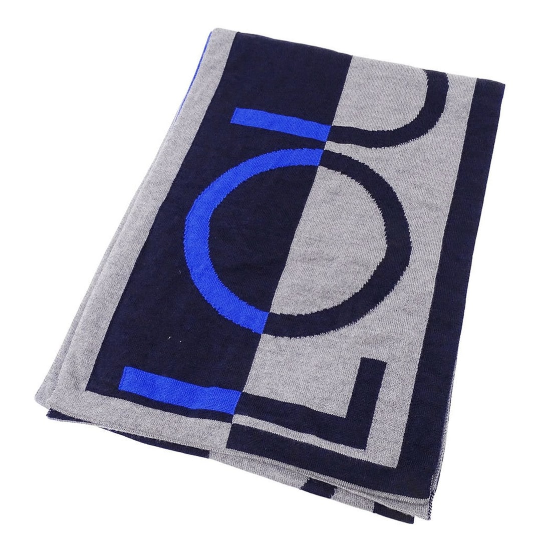 Louis Vuitton LOUIS VUITTON Men's Scarf, Brand Name Stole, Wool, Echarpe LV Horizon, Gray/Blue, (1 of 6)