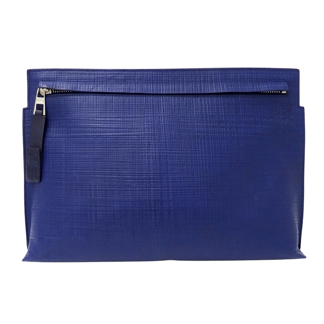 LOEWE handbag for women and men, brand clutch bag, second Anagram T pouch, leather, navy blue.: --- Catalog ---Category: SizeSize (HxWxD): 20cm x 29cm x 4.5cm / 7.87'' x 11.41'' x 1.77''Category: DesignType: Clutch bag, PouchColor: NavyGender: Men,WomenMaterial: Leather Category: GeneralBrand: L