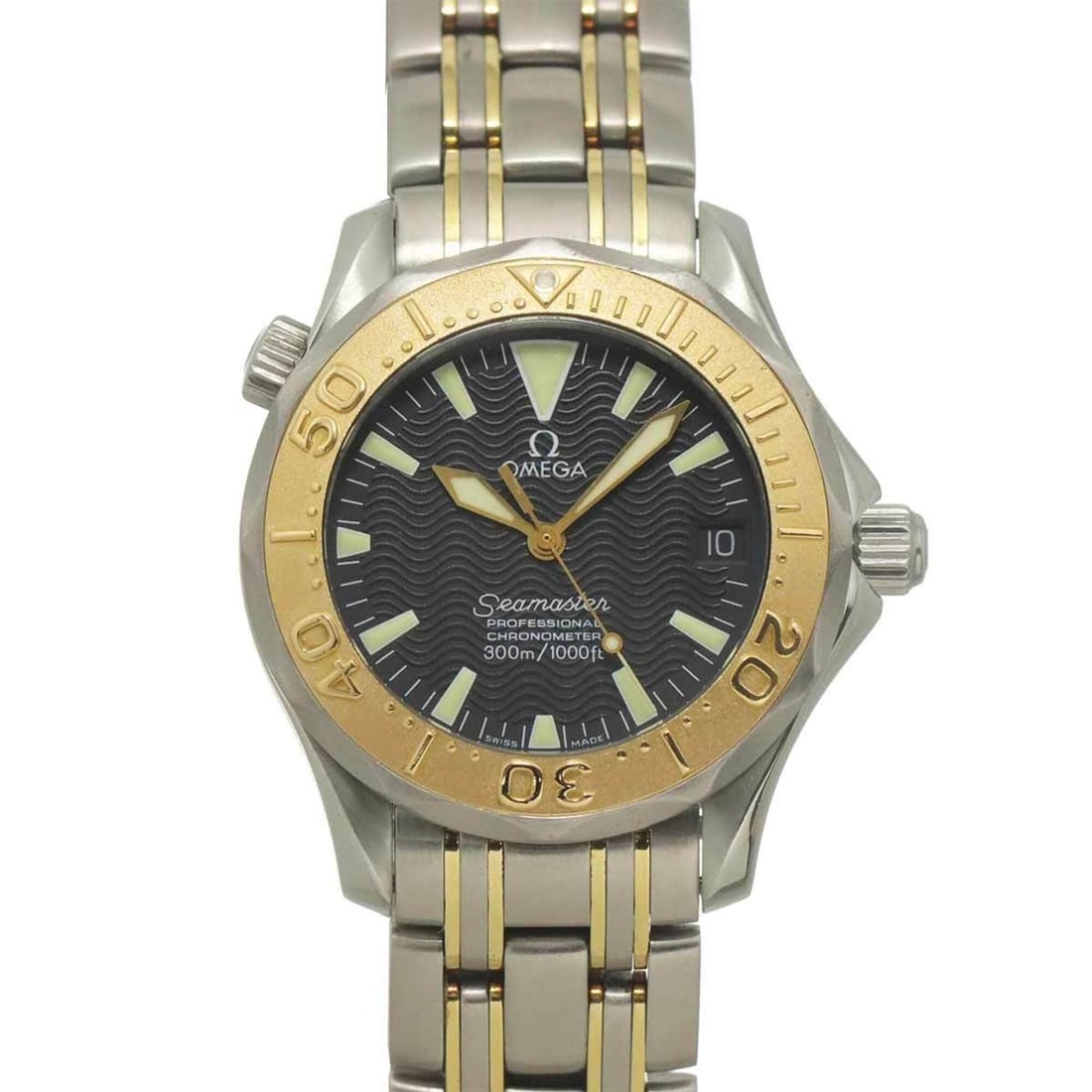 Omega Seamaster 300 Professional Two-Tone 2453 50 Boys' Watch Date Black YG Automatic: --- Catalog ---Category: SizeWrist Size: 17.5cm / 6.88''Case Diameter: 36mm / 1.42''Category: DesignType: WristwatchGender: BoysColor (Dial): BlackMaterial (Band): Stainless steel, Yellow goldMaterial